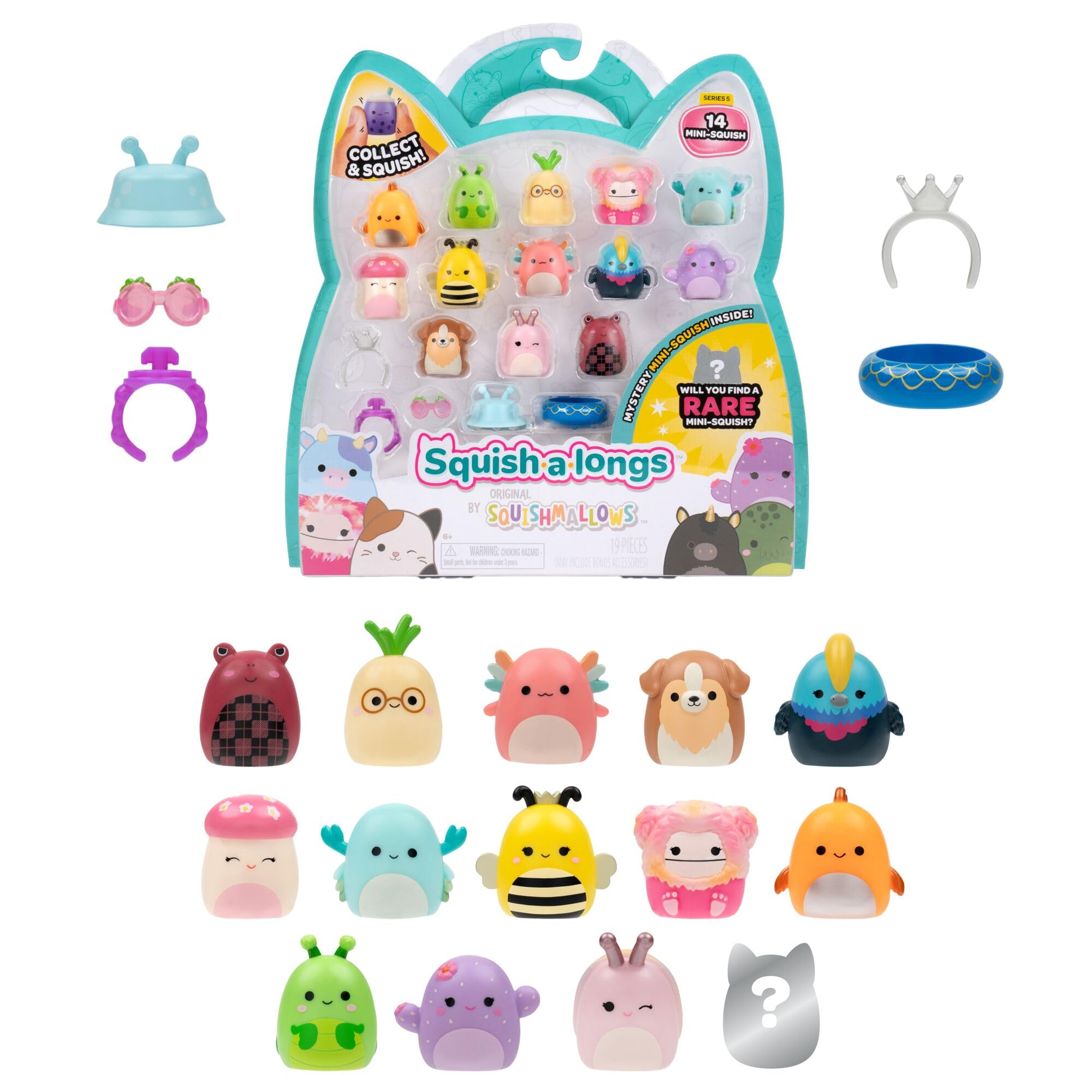 Squish-a-longs Mini-Squish 14-Pack (Wave 5, Style 2) Collectible Plastic Figures