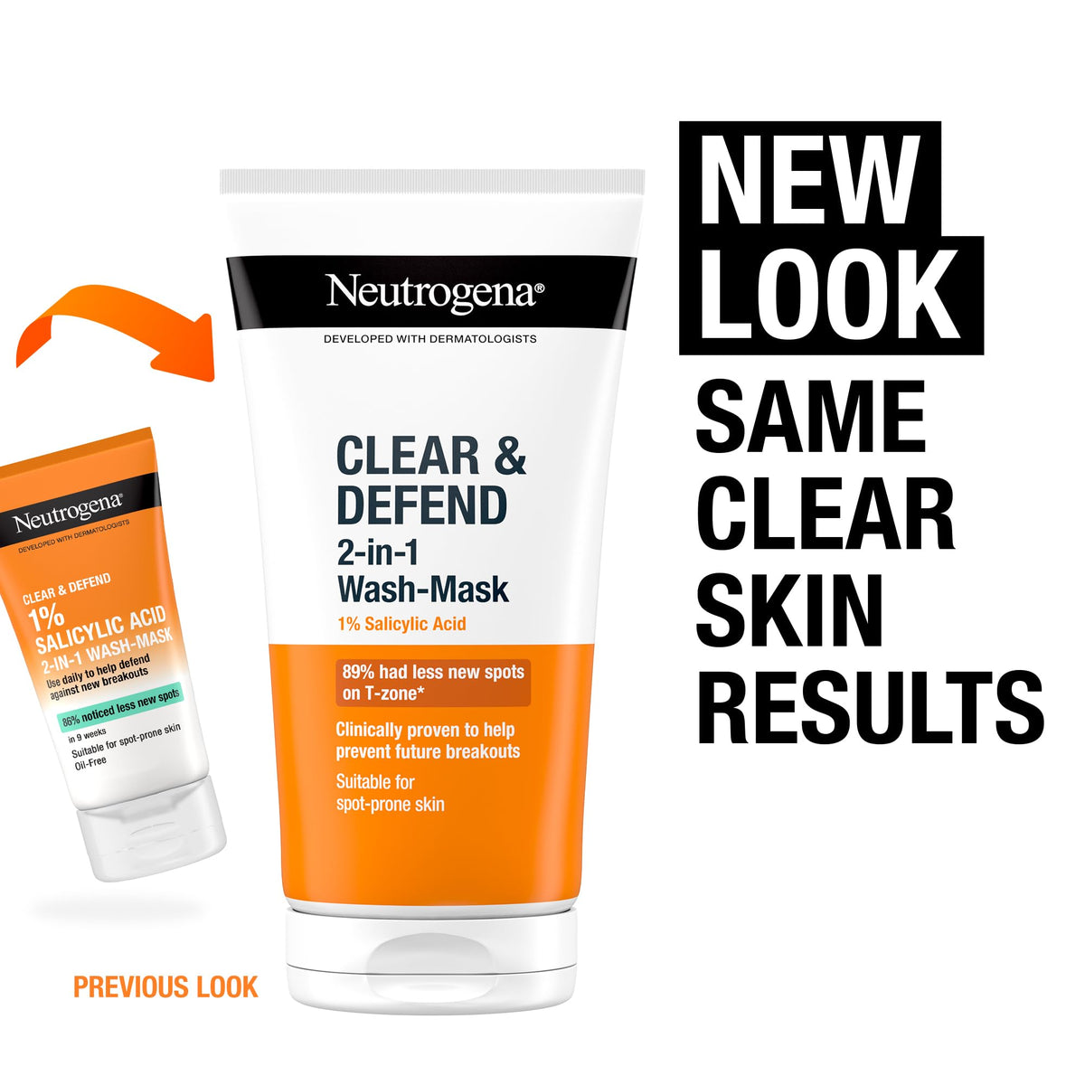 Neutrogena Clear & Defend Wash-Mask - 2-in-1 Face Wash and Mask, 150 ml