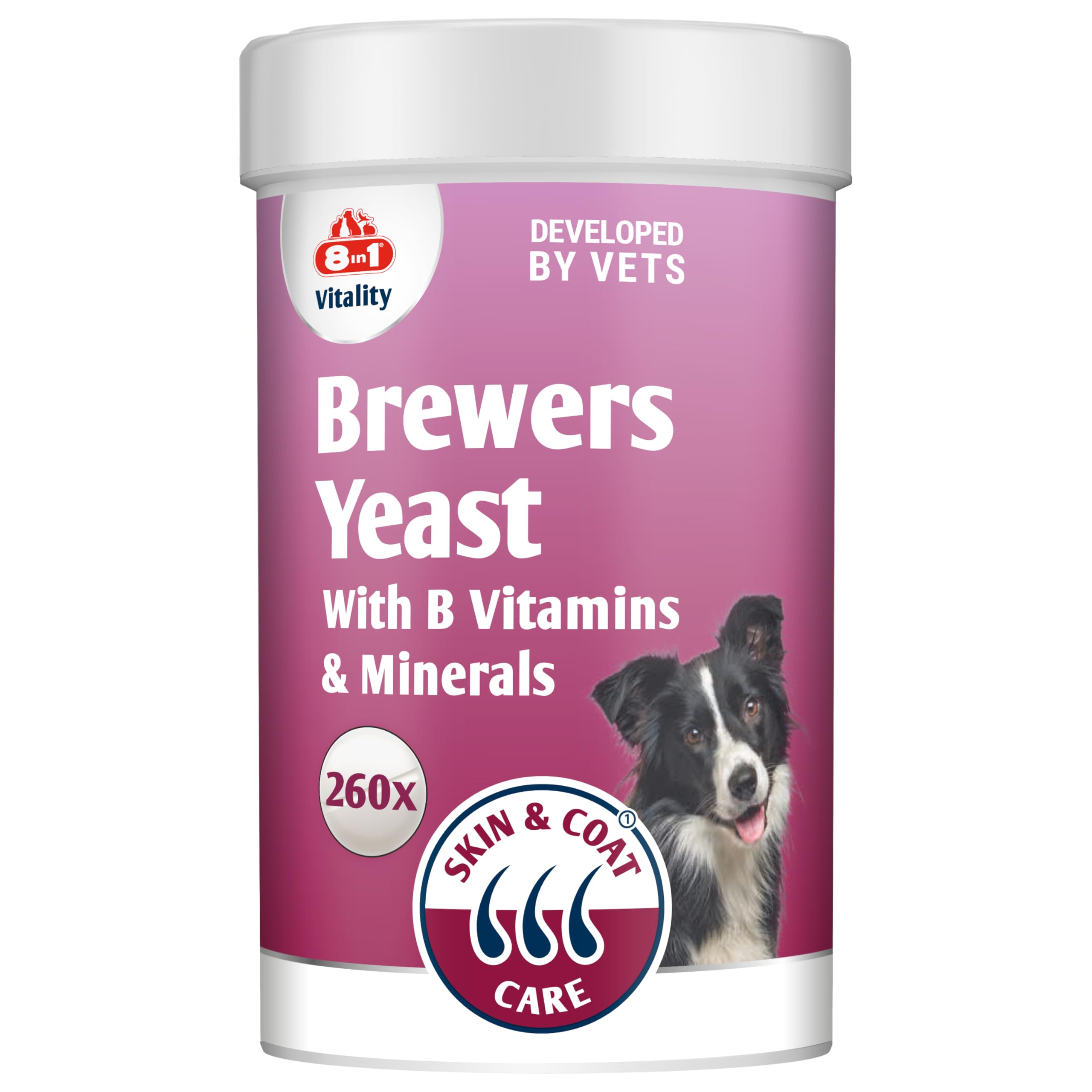 8in1 Brewer's Yeast Dog Supplement for Skin & Coat Care | 260 Tablets | B-Vitamins & Omega-3 1