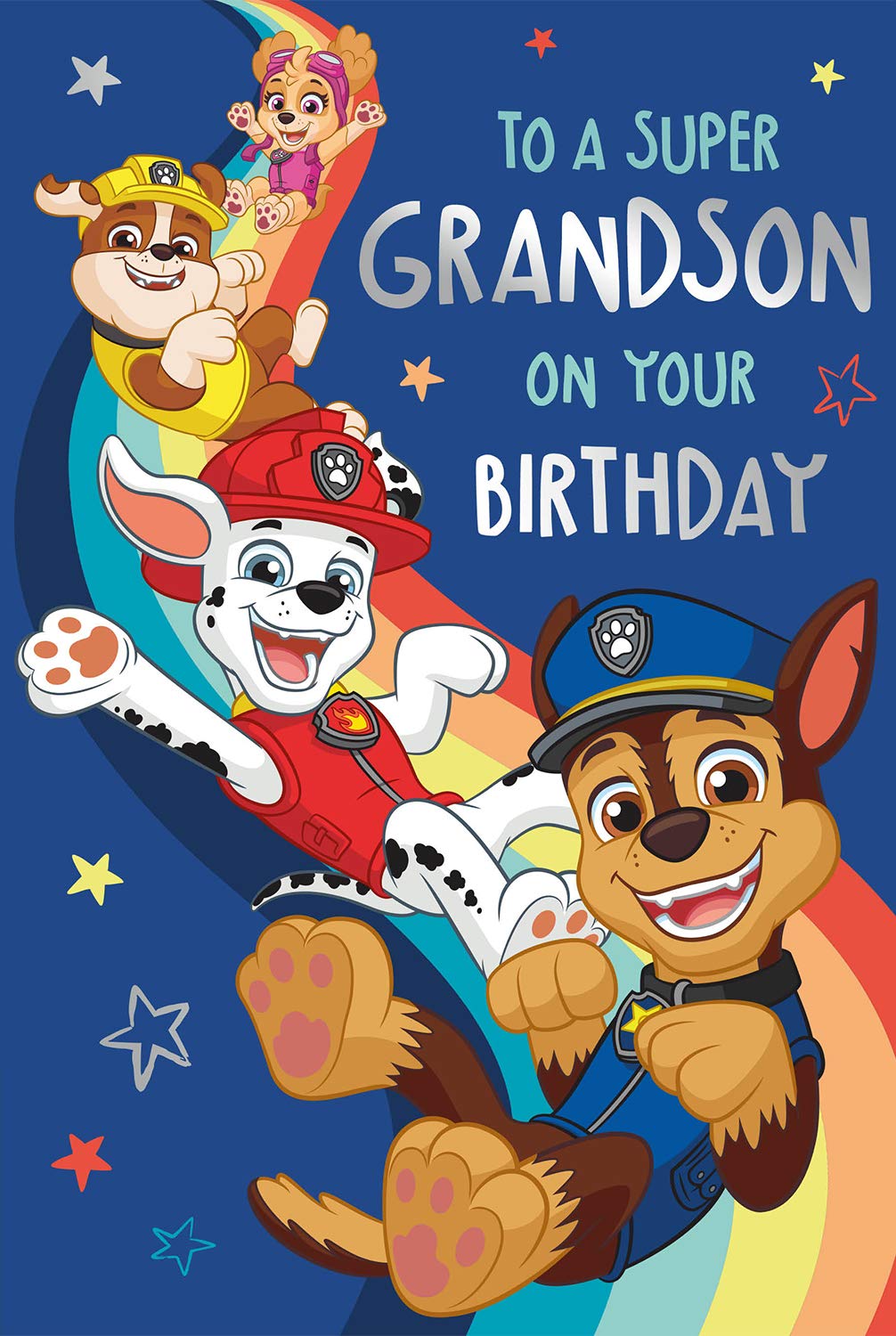 Danilo Promotions LTD Paw Patrol Grandson Birthday Card | 9 x 6 Size | Unisex-Kinder