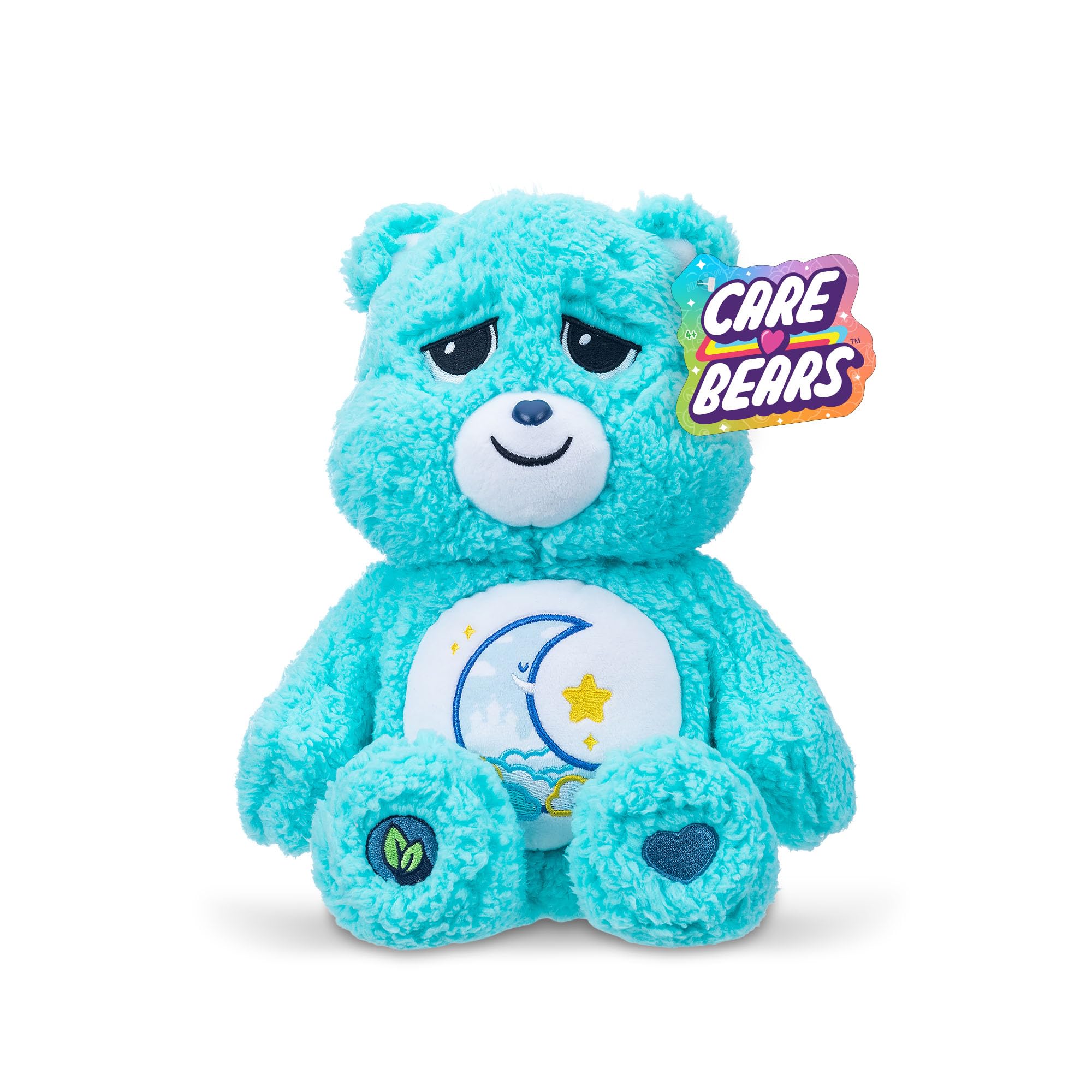 Care Bears Bedtime Bear Cosy Collection Plush - 35cm Medium Size | Eco-Friendly Material | Moon & Star Badge