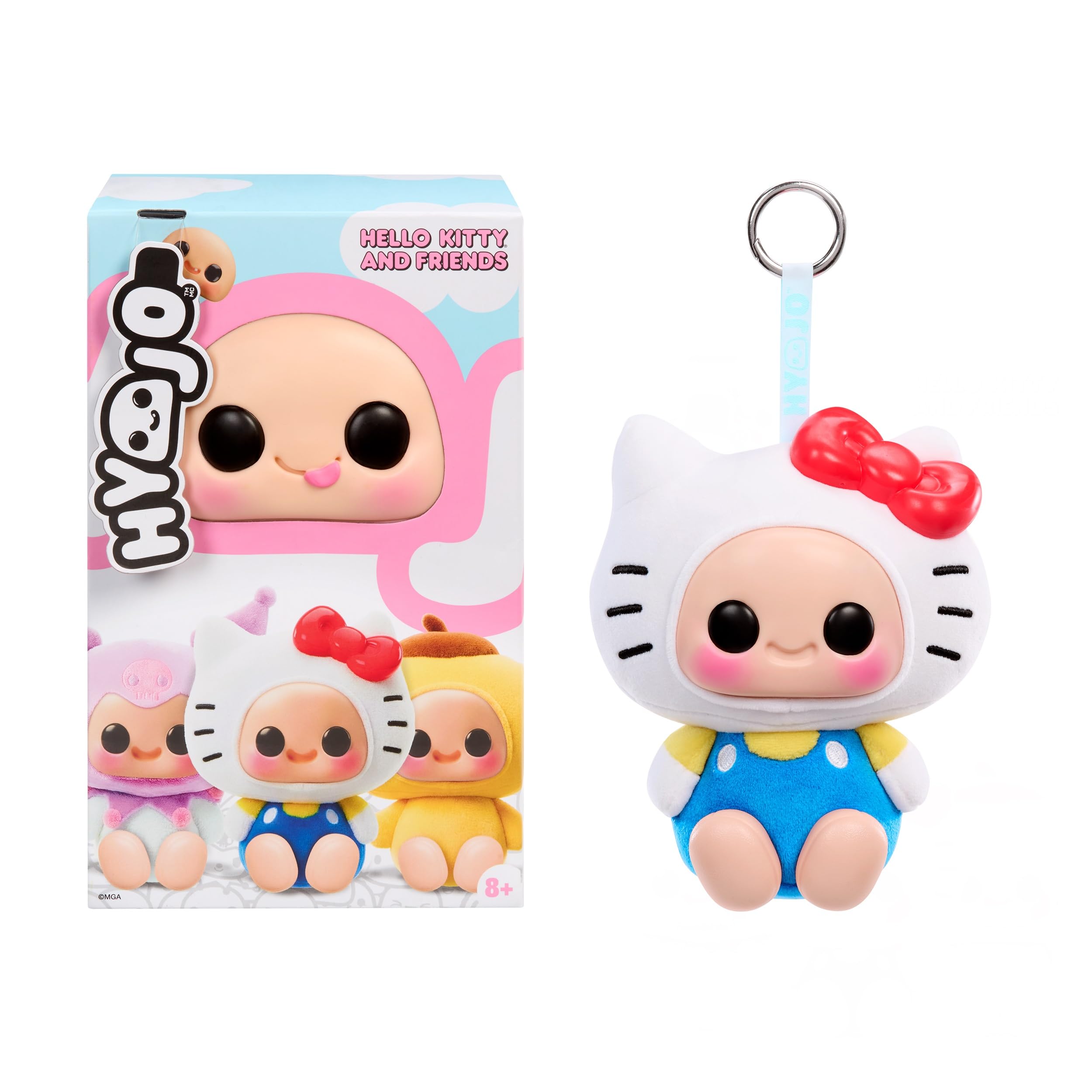 Hyojo Hello Kitty and Friends Squishy Collectible - Includes Hello Kitty, Kuromi, or Pompompurin | Plush Material | Ages 8+