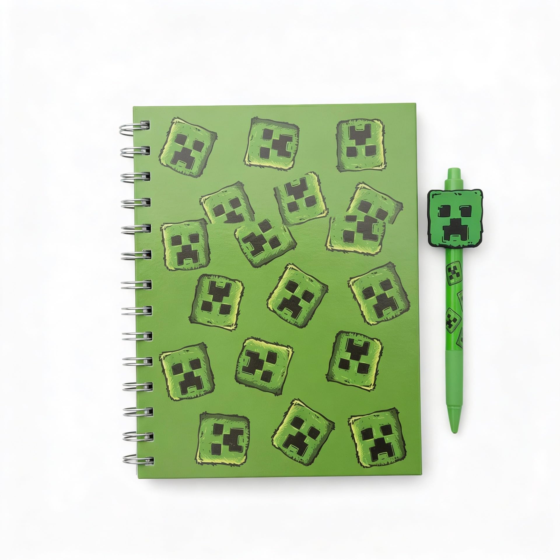 HOX Minecraft Movie Creeper Hardback Notebook & Pen Set | A5 Lined Pages | Green Cover