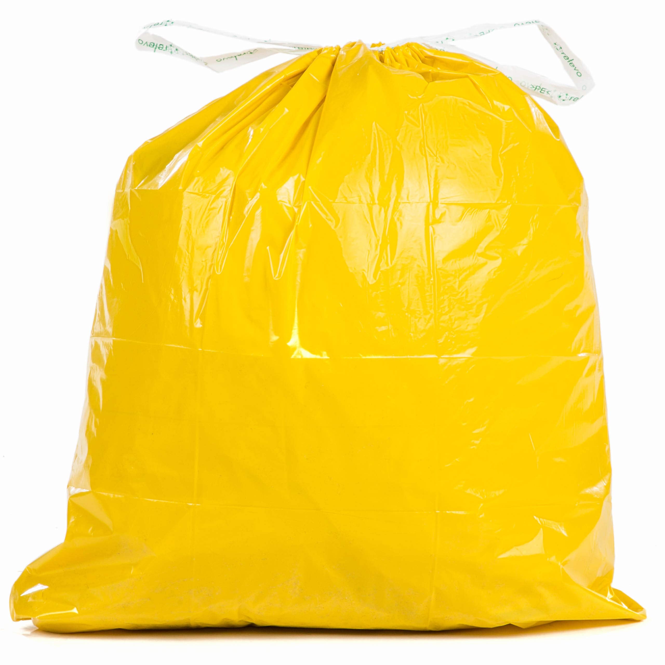 Relevo 30L Drawstring Bin Bags - 90 Count (6 Packs) | 100% Recycled Plastic | Yellow 4