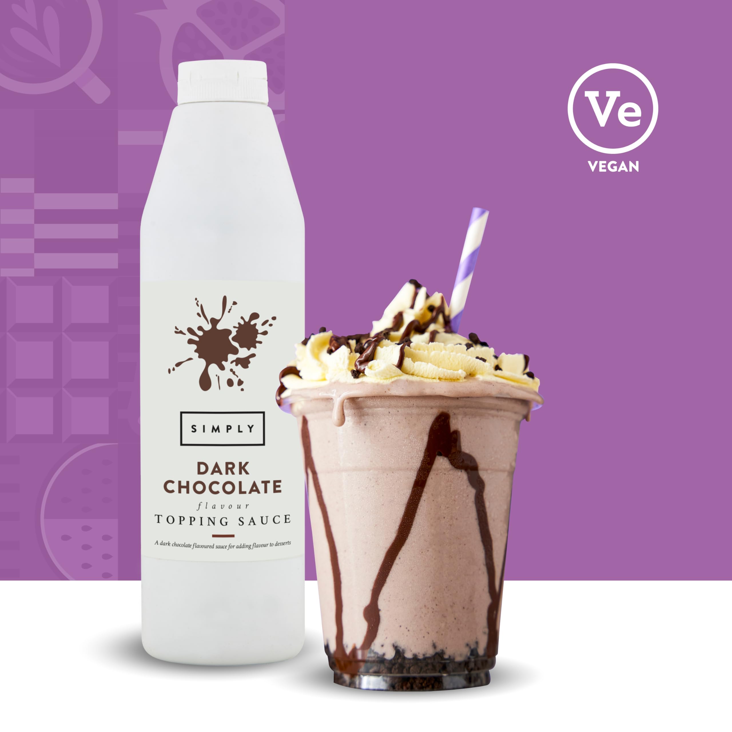 Simply Dark Chocolate Topping Sauce - Vegan, Dairy Free, Ready to Use | 1 kg 2