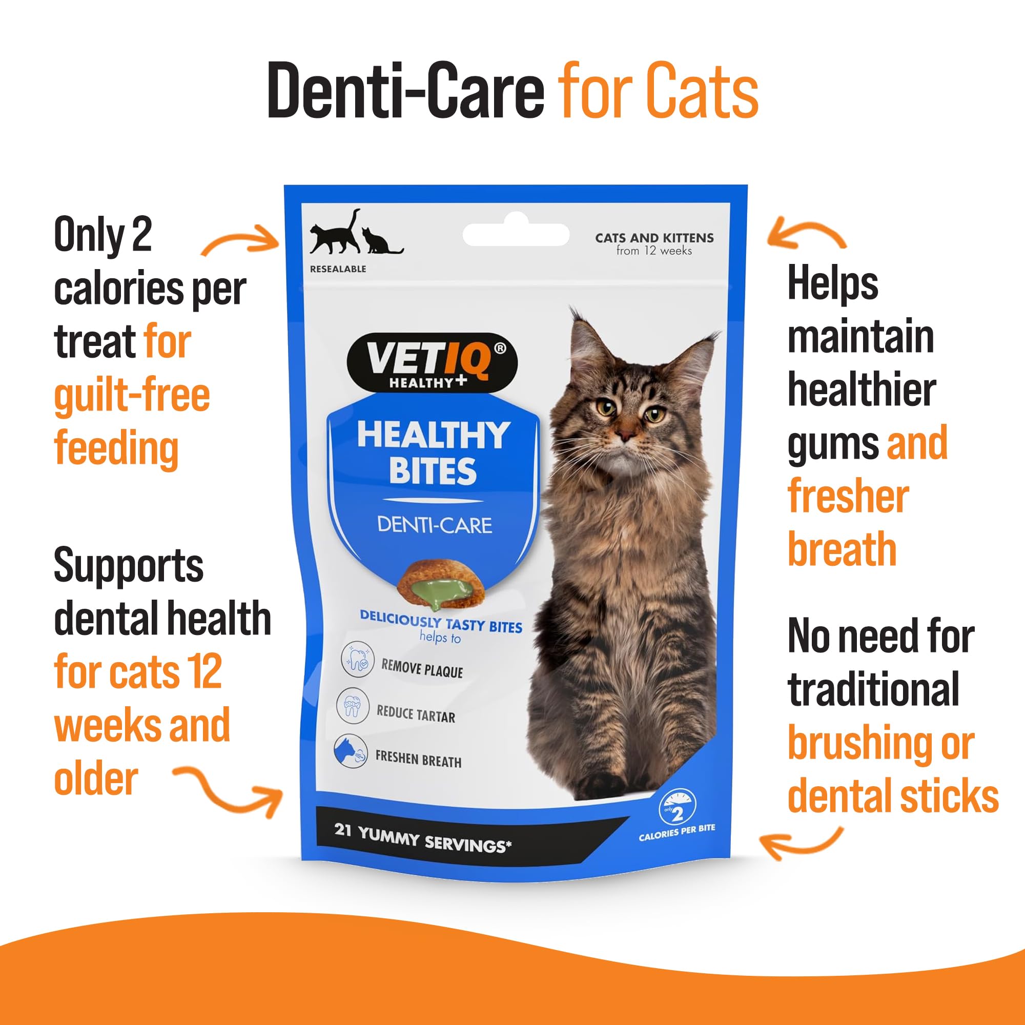 VETIQ Healthy Bites Denti-Care Treats - Promotes Dental Health & Fresh Breath | Duck Flavor | All Life Stages