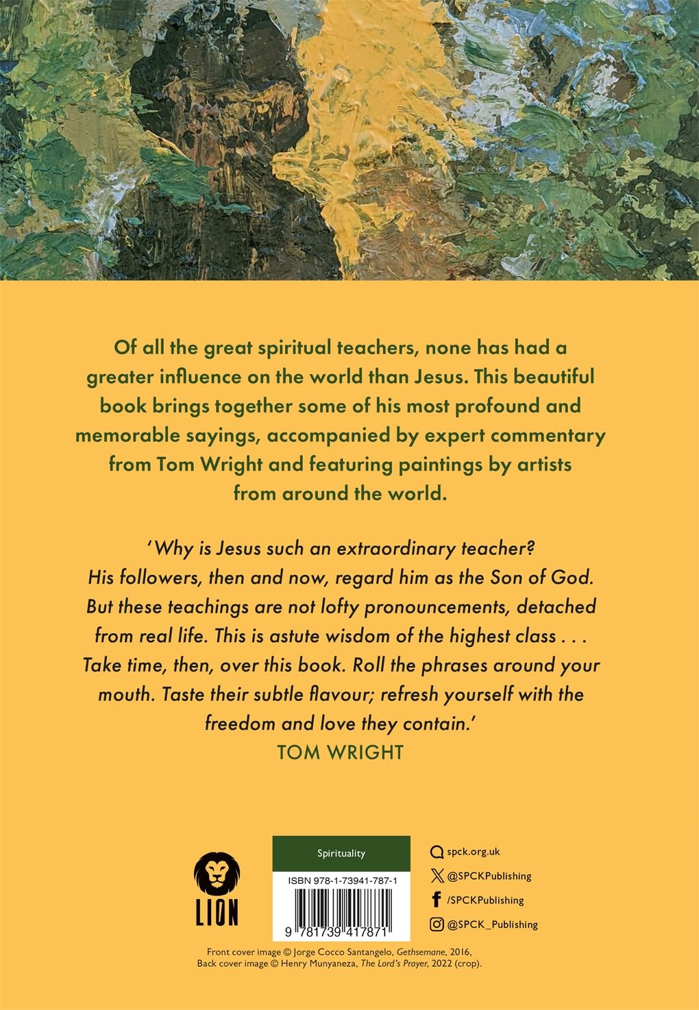 SPCK The Wisdom of Jesus: Meditations on the Gospels in Words and Paintings - Hardcover