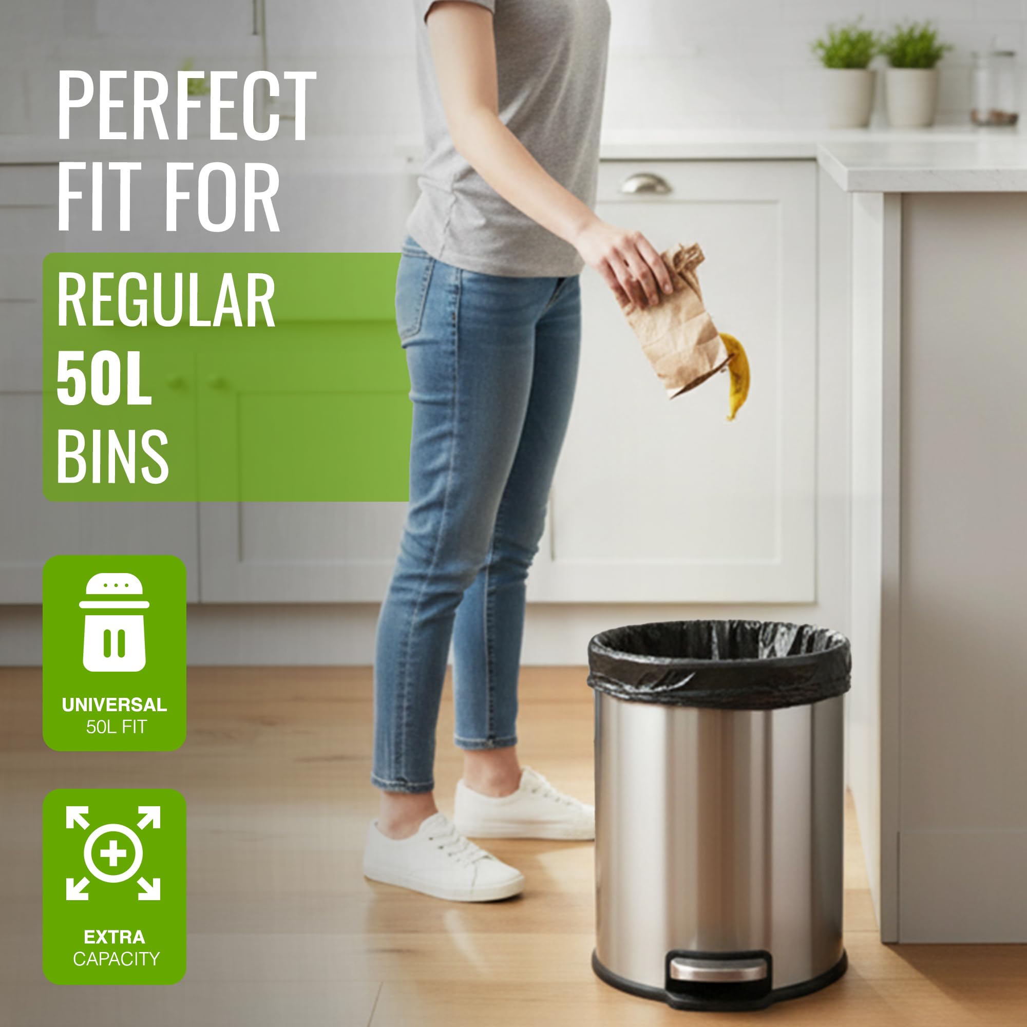 EcoBag 50L Heavy Duty Refuse Sacks - 50 Pack | 33 Micron | Recyclable