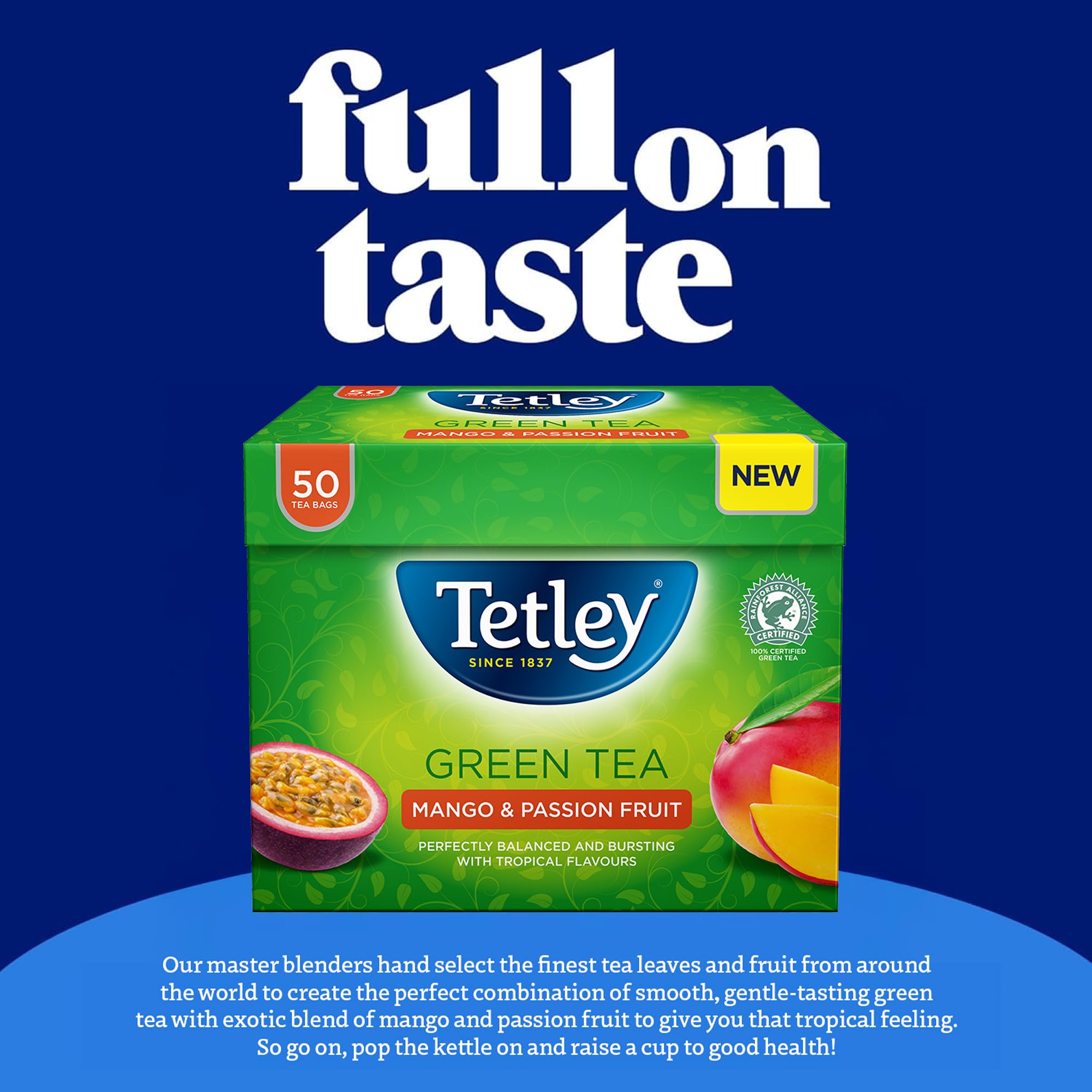 Tetley Mango & Passionfruit Green Tea - 50 Teabags | Rainforest Alliance Certified 6