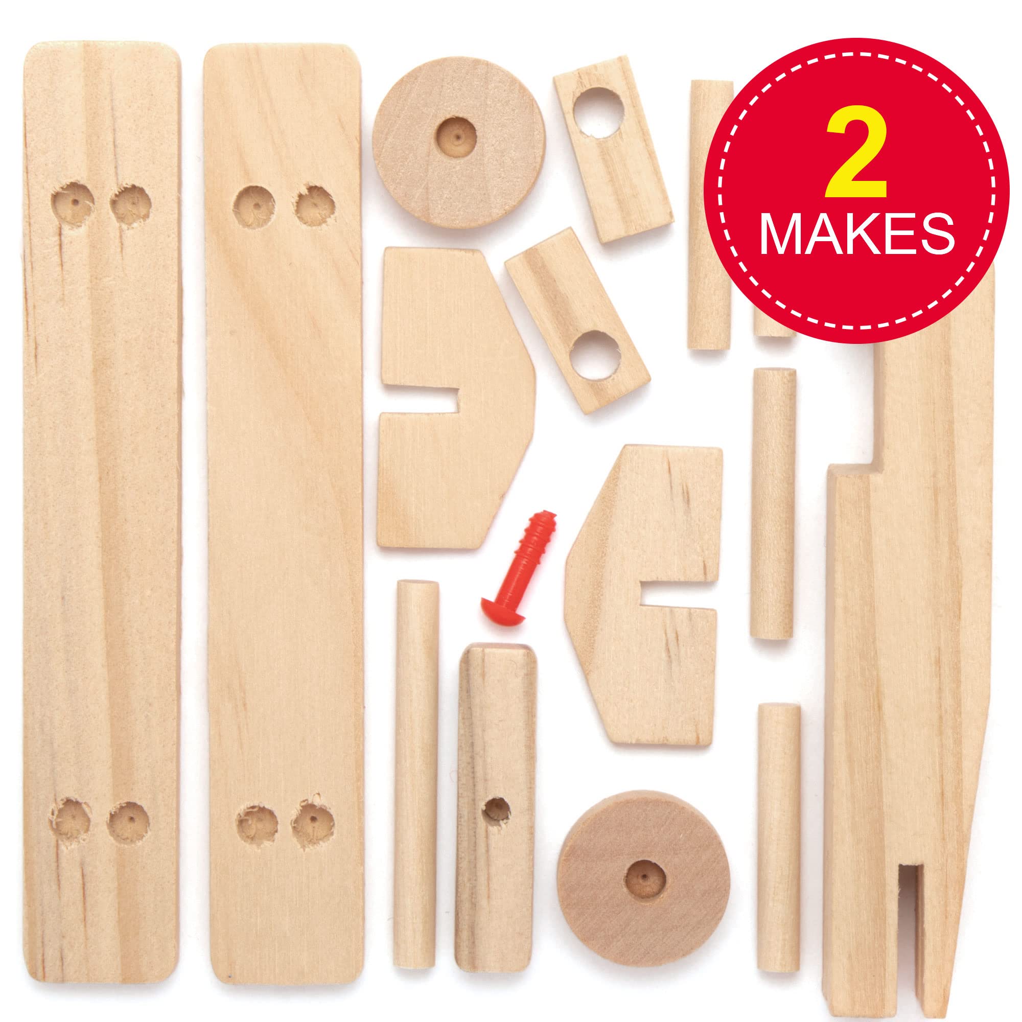Baker Ross 3D Wooden Aeroplane Kits (Pack of 2) - Pre-cut Wood Craft for Ages 5+ | 12cm Long