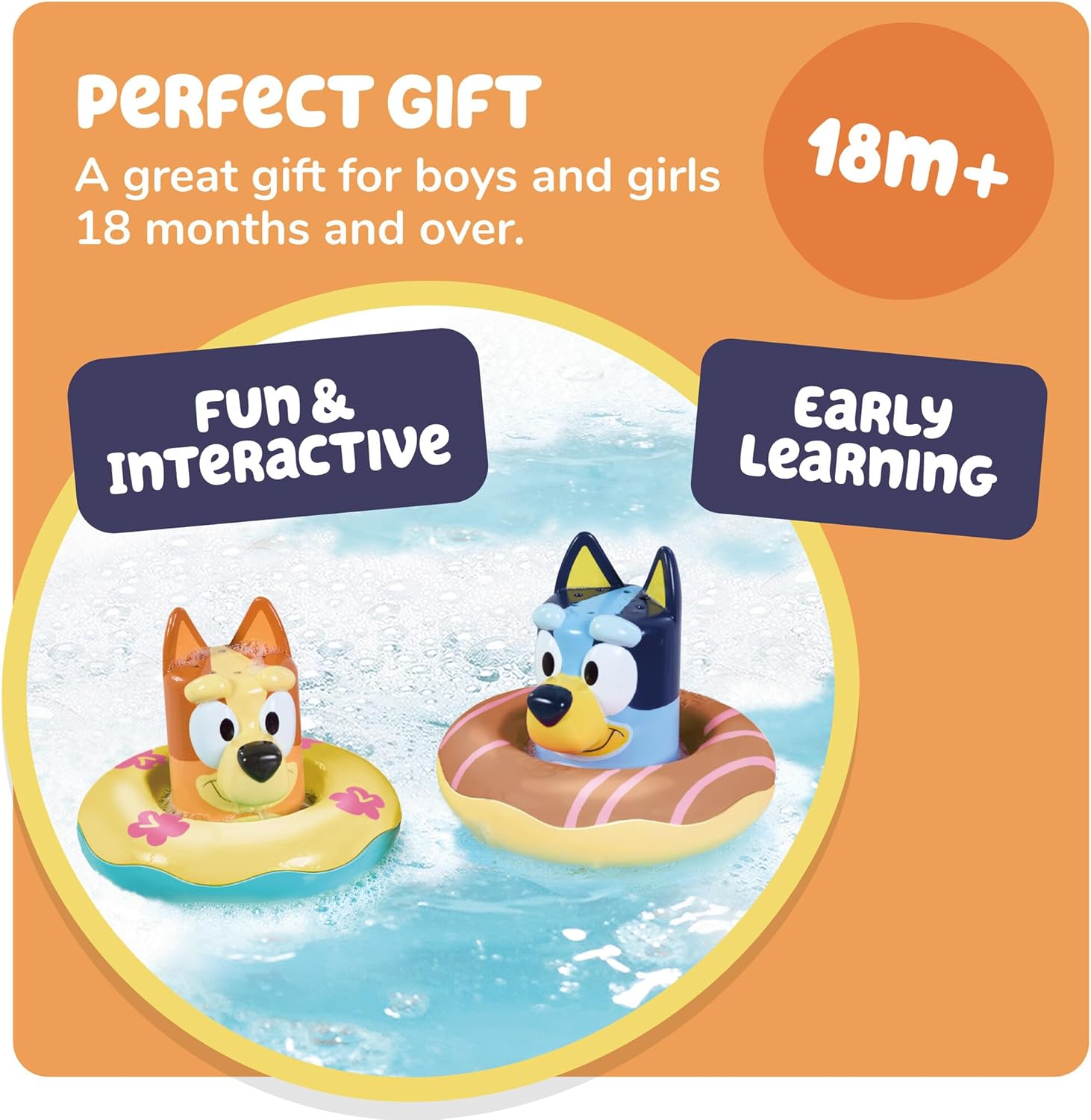 Toomies Bluey Bath Float 2 Pack - Pouring Cups with Water Wheels for Toddlers 4