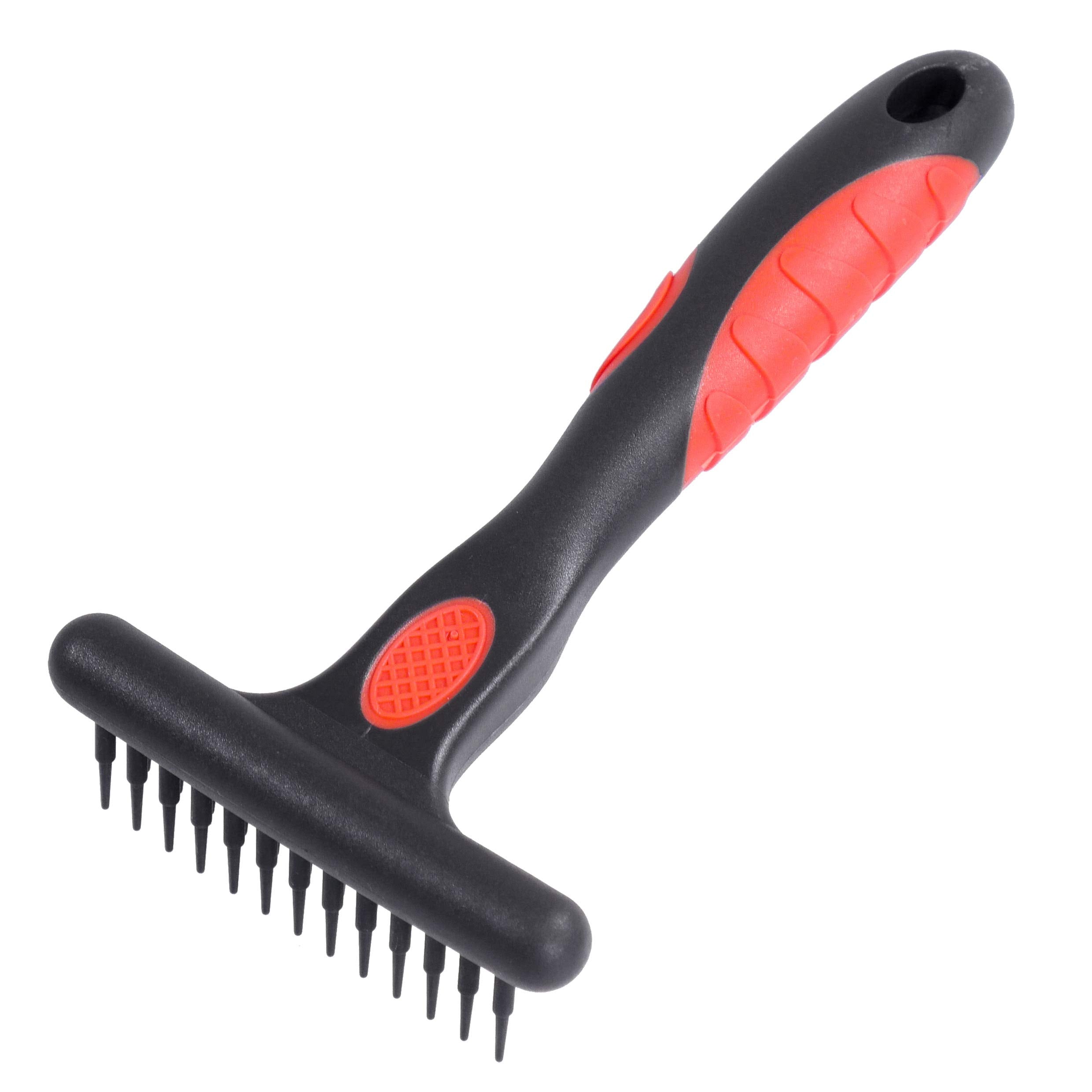 Rosewood Soft Protection Undercoat Rake Comb - Removes Dirt & Shedding Hair | Ergonomic Handle | For Long, Thick, Double Coats