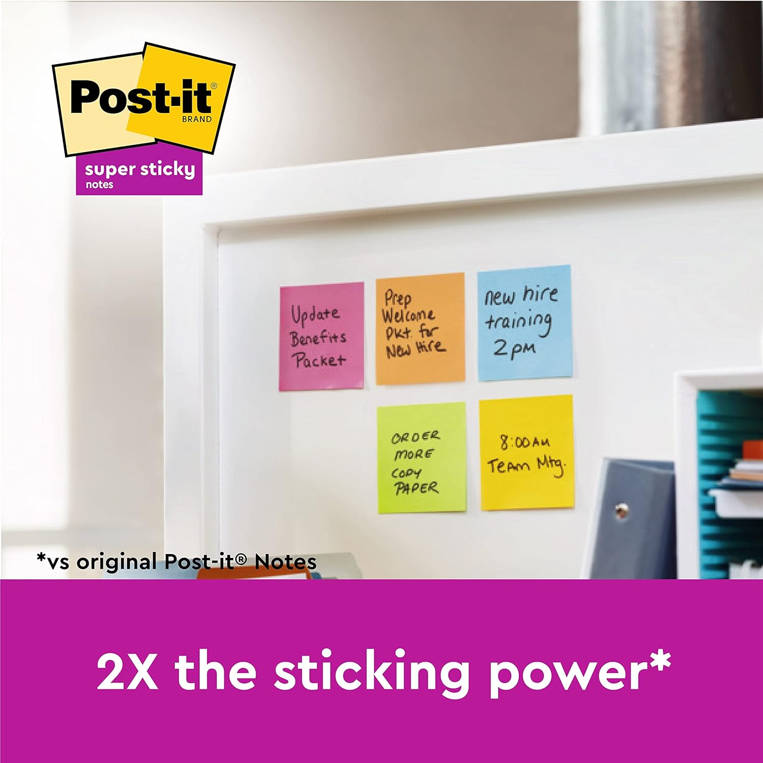 Post-it Super Sticky Notes Playful Color Collection, Pack of 6 Pads, 90 Sheets p