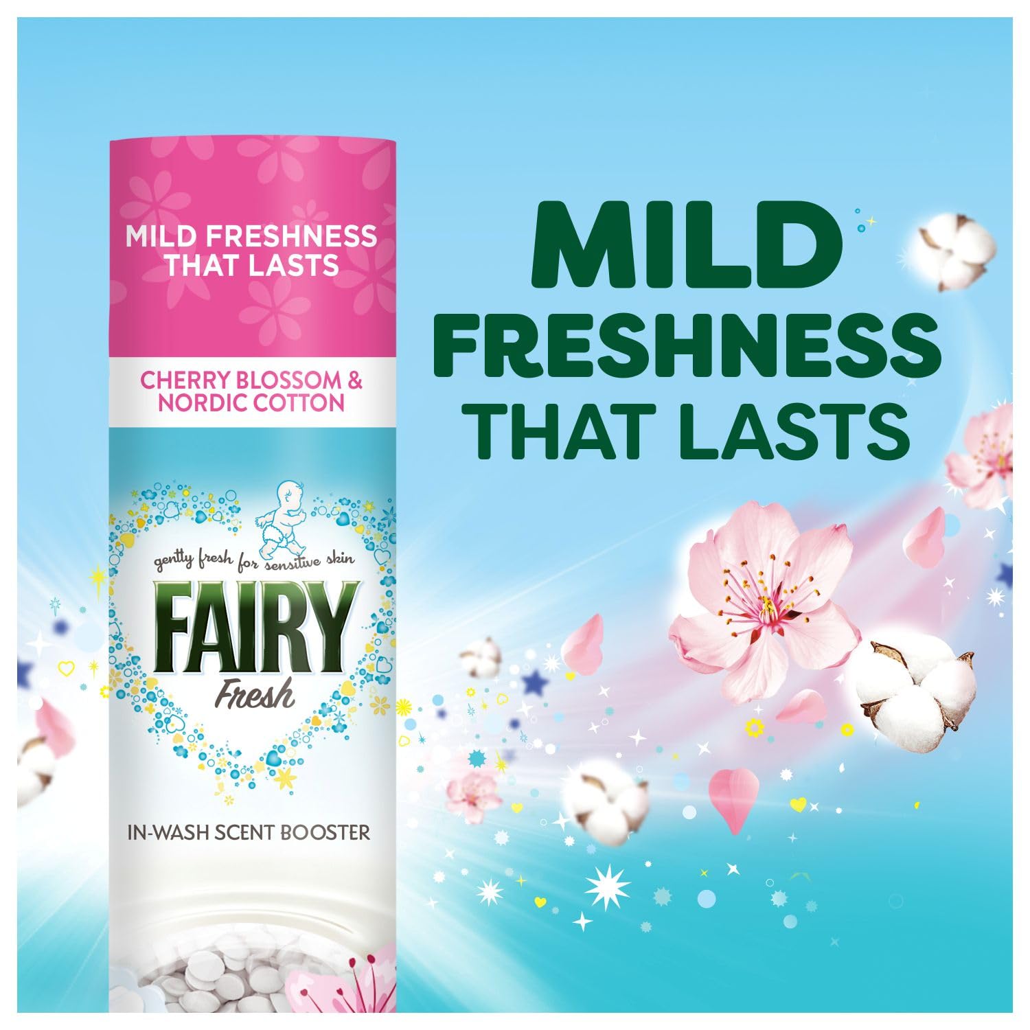 Fairy In-Wash Scent Booster Beads - Cherry Blossom & Nordic Cotton Mild Freshness | 735g 3