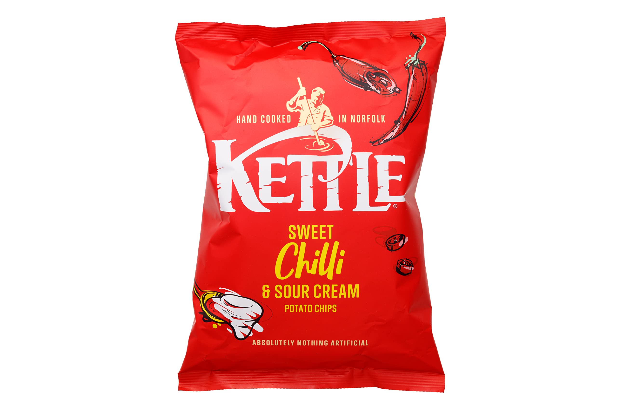 Kettle Chips Sweet Chilli and Sour Cream Potato Chips - 130g Single Bag | Vegetarian