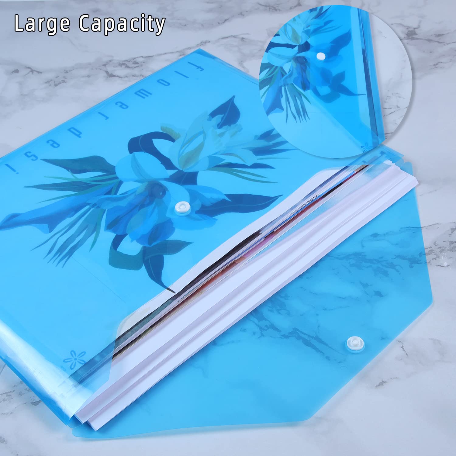 GoodtoU A4 Plastic Document Wallets - 36 Pack, 6 Colours, Popper Closure 6