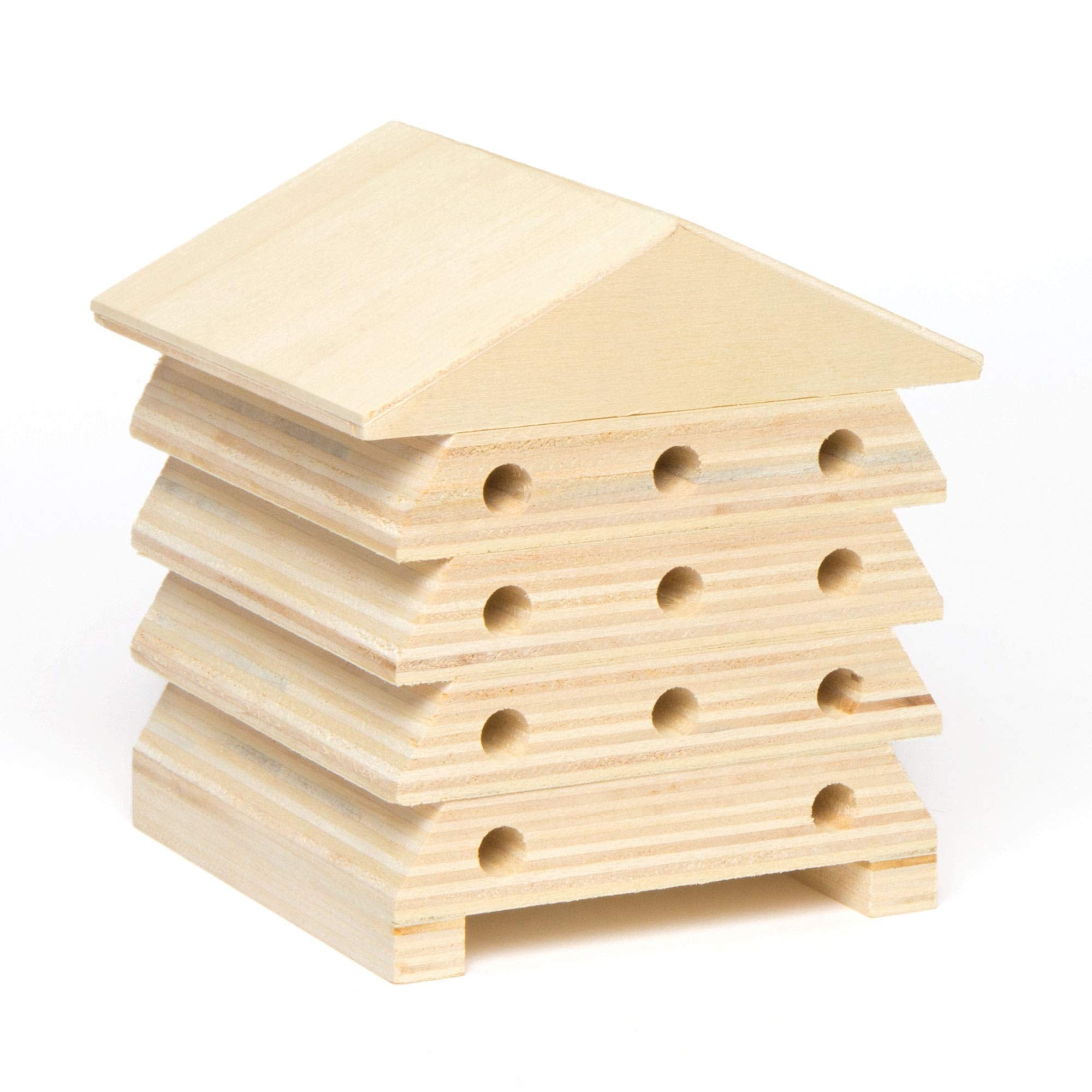 Baker Ross Wooden Bee Houses AC805 - Pack of 2 for Kids Crafting | 11 x 10.5 cm 1