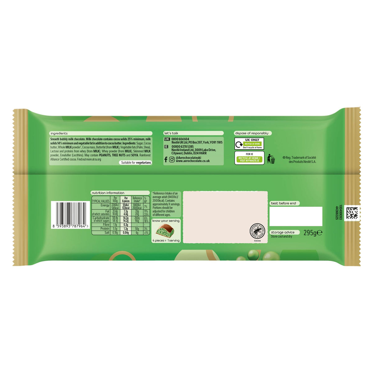 Aero Peppermint Chocolate Gifting Block - 295g