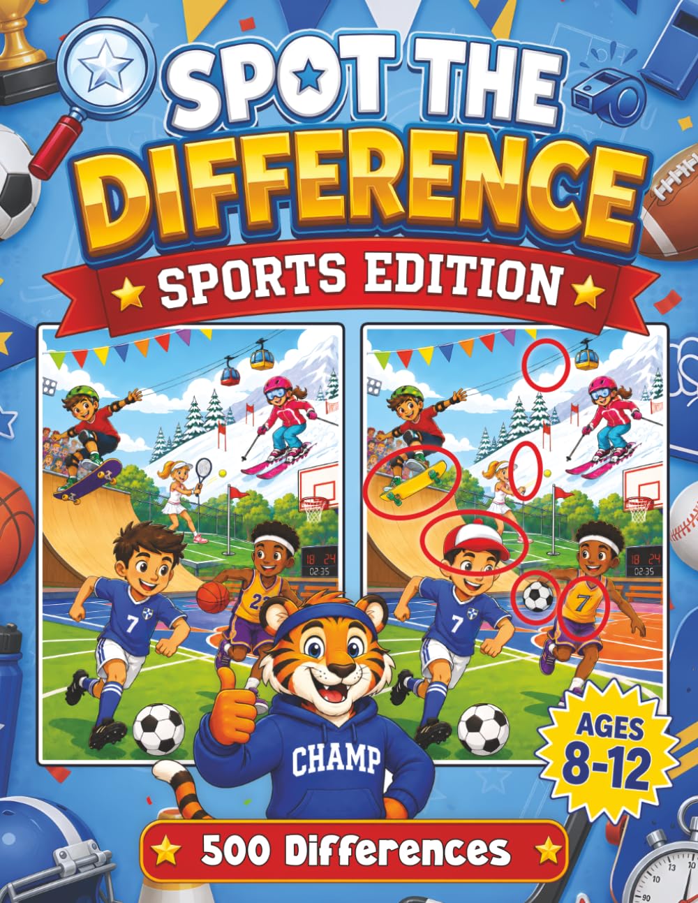 Creative Contributors Spot the Difference Book for Kids Ages 8-12: Sports Edition | 500 Differences | Paperback 1