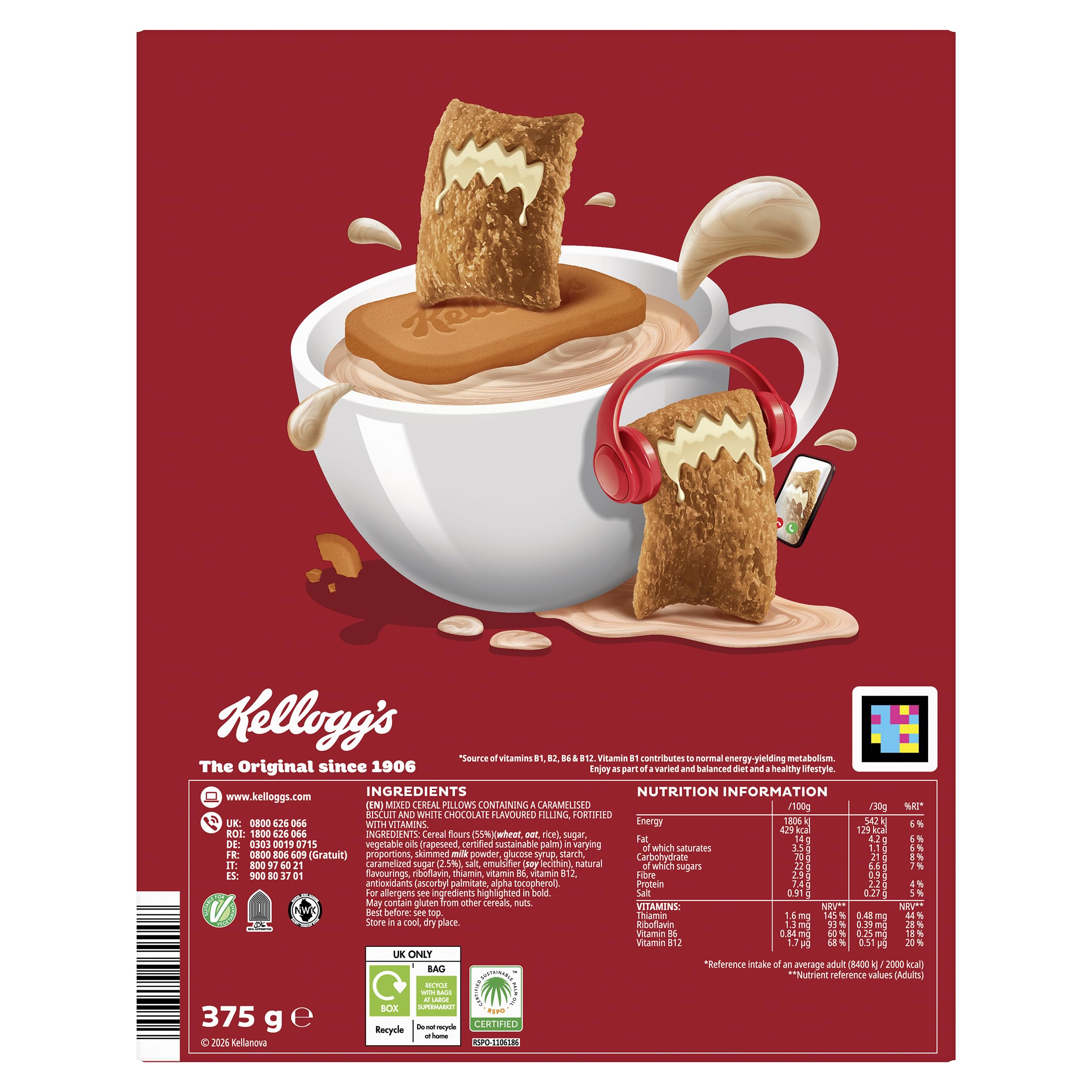 Kellogg's Krave Caramelised Biscuit Cold Cereal - White Chocolate Filling | 375g 3