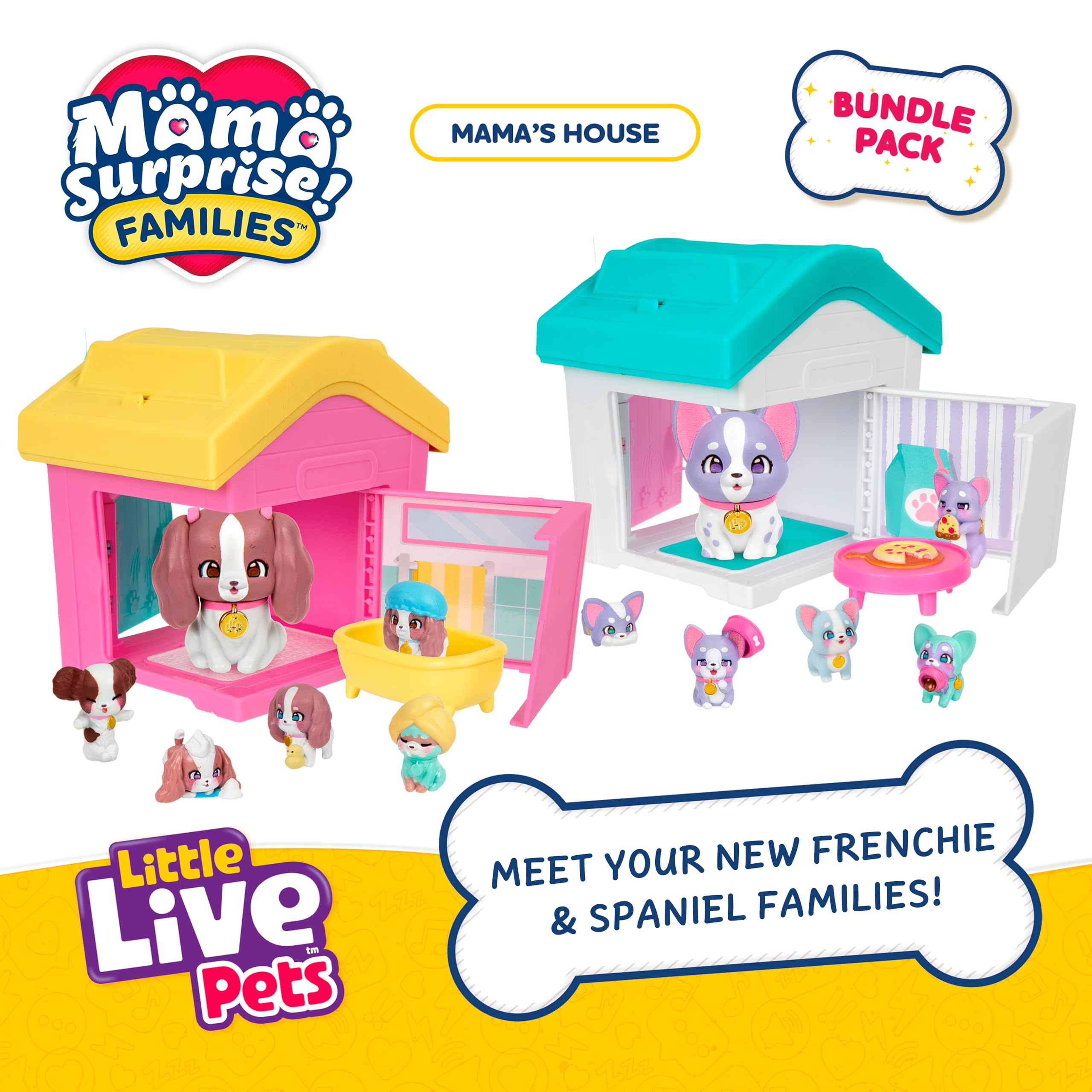 Little Live Pets Mama Surprise Families - Mama's House Frenchie & Spaniel B Playset | Ages 5+ 2
