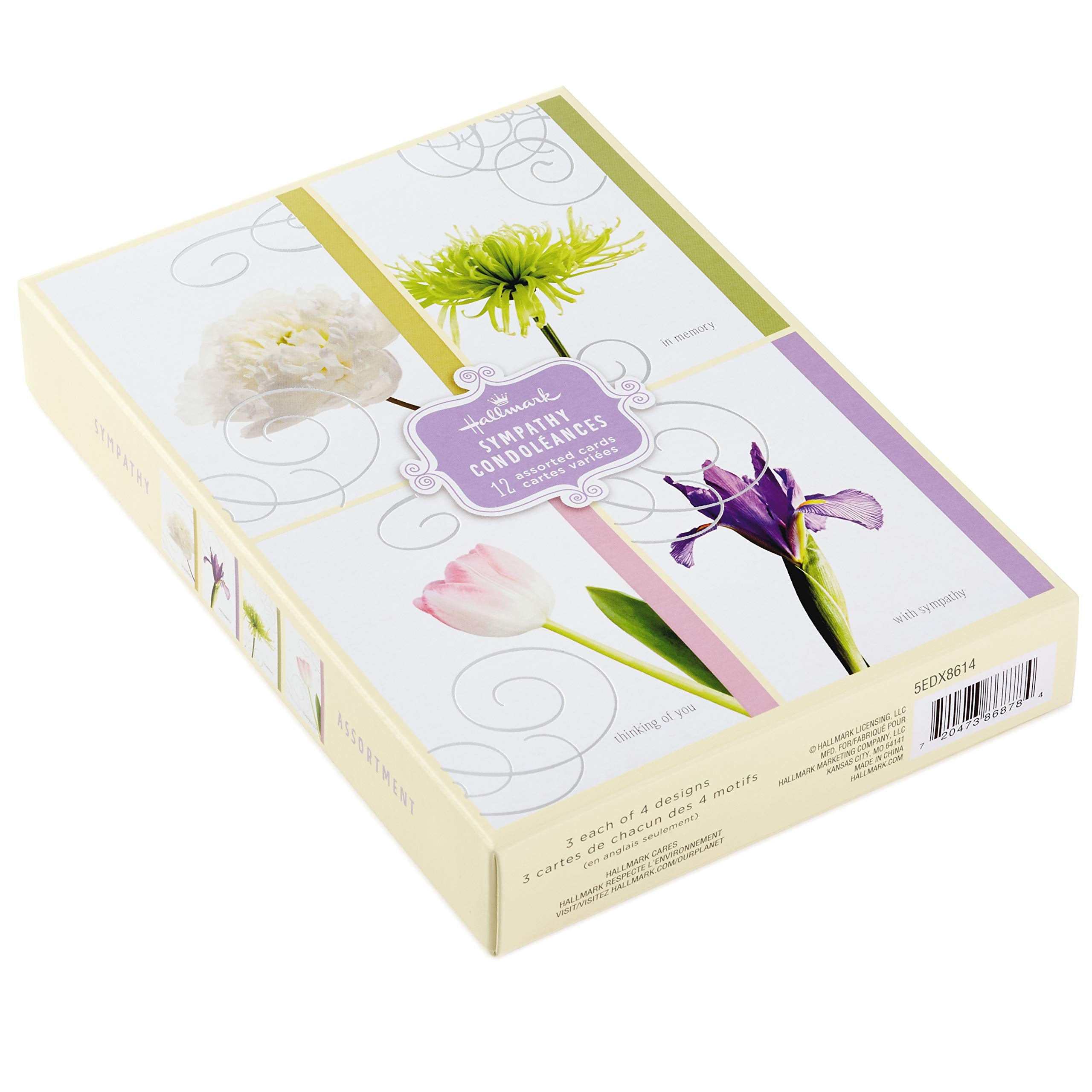 Hallmark Sympathy Greeting Cards Assorted Pack - 12 Cards with Envelopes | FSC Certified 1
