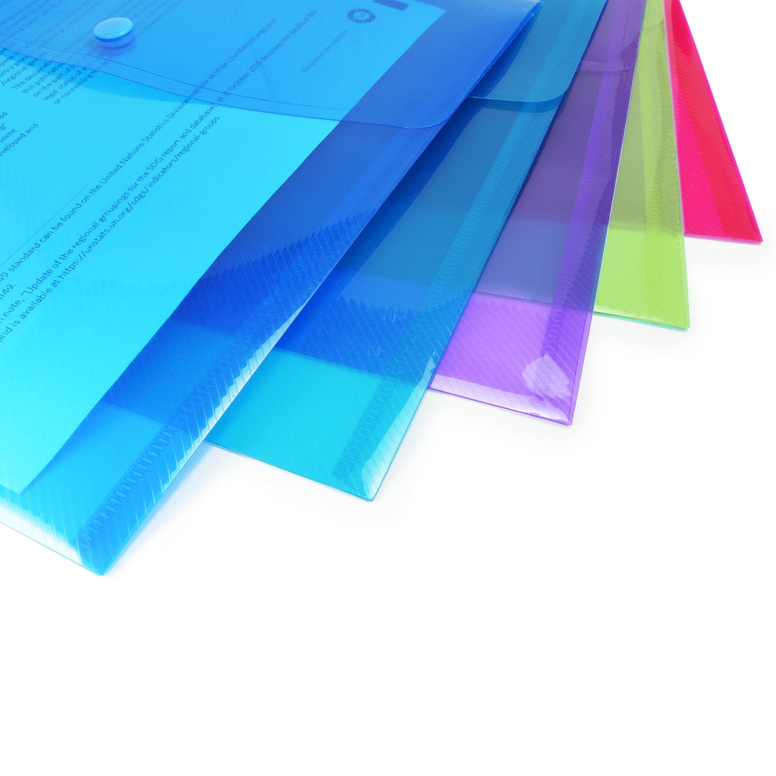 RAPESCO 1679 ECO Recycled Popper Wallets - A5, Pack of 10, Assorted Bright Transparent Colours 6
