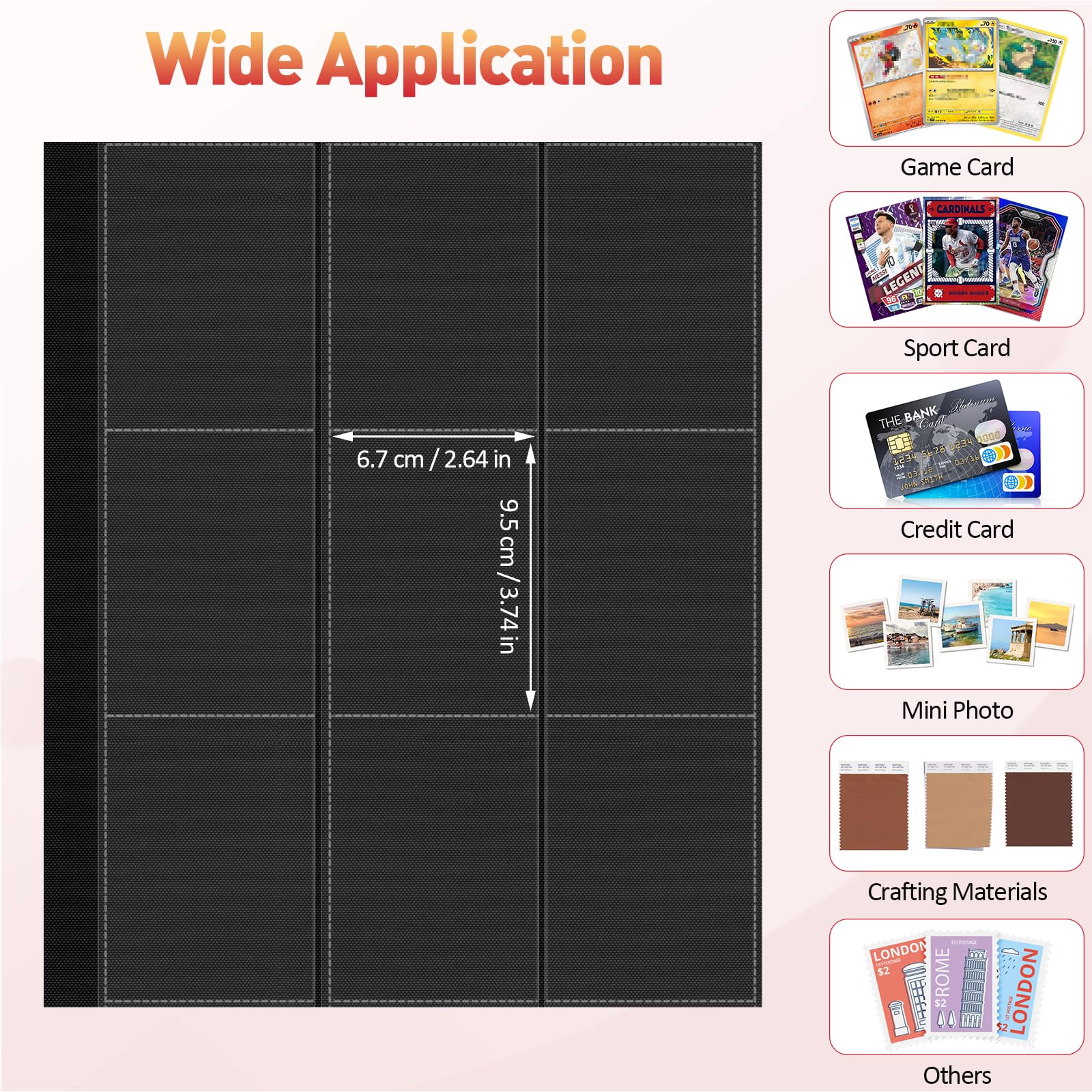 Euqvunn Trading Card Binder - 432 Pockets, Side-Loading, Archival Safe | Matte Black 8