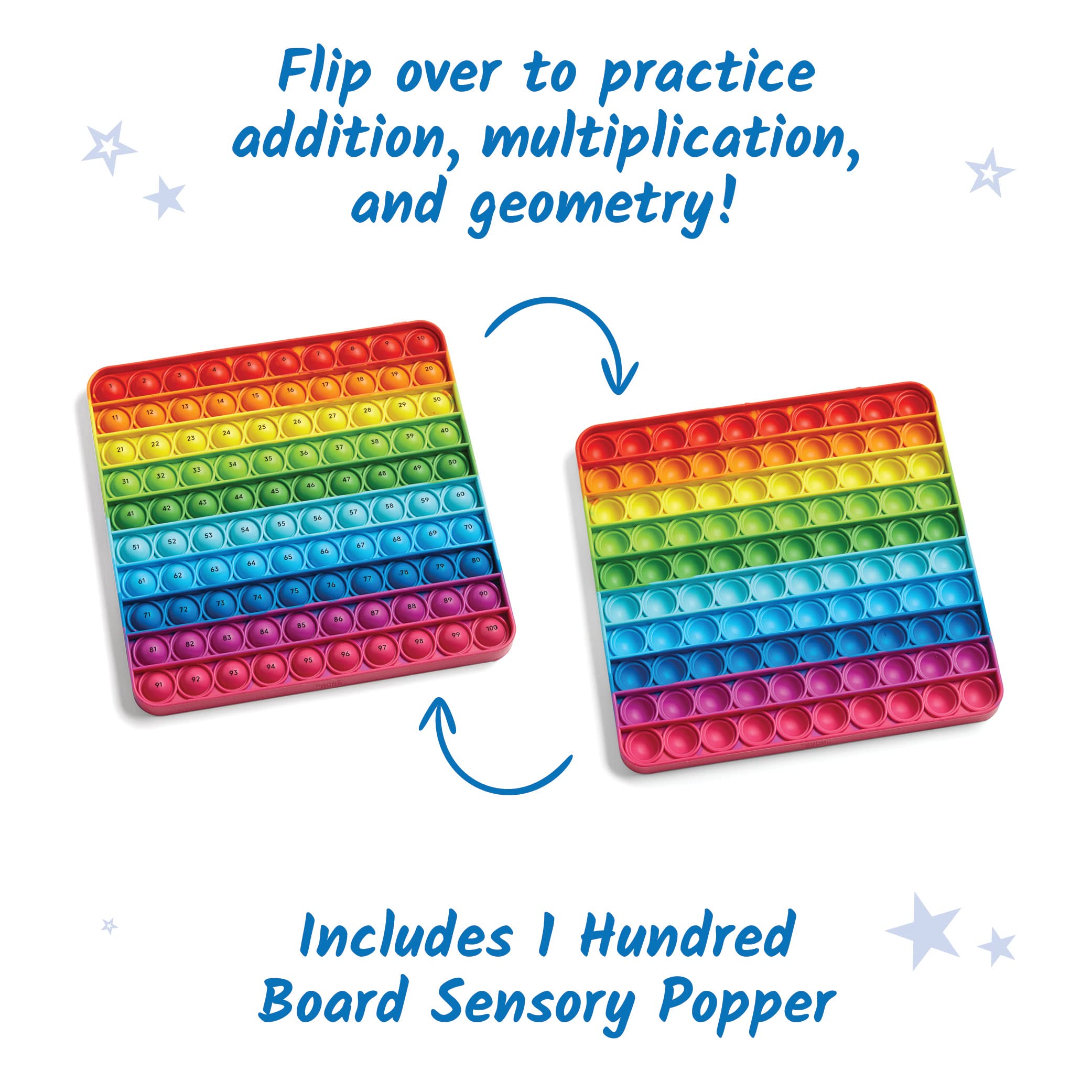 hand2mind Learning Resources Hundred Board Sensory Bubble Popper | Silicone Fidget Toy for Math & Focus 3