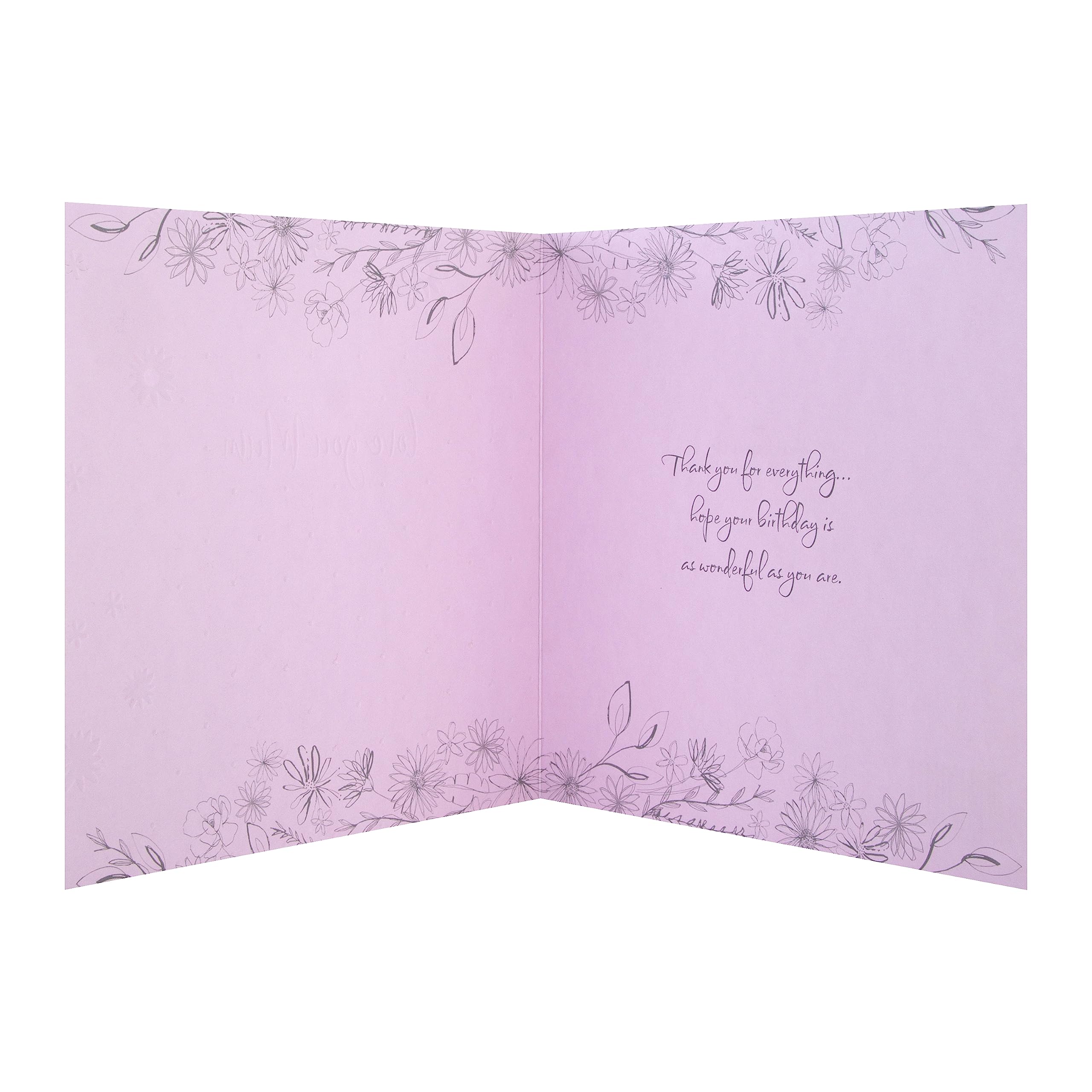 Hallmark Birthday Card for Mum - Flowers Design, Embossed, Gold Foil & Gem