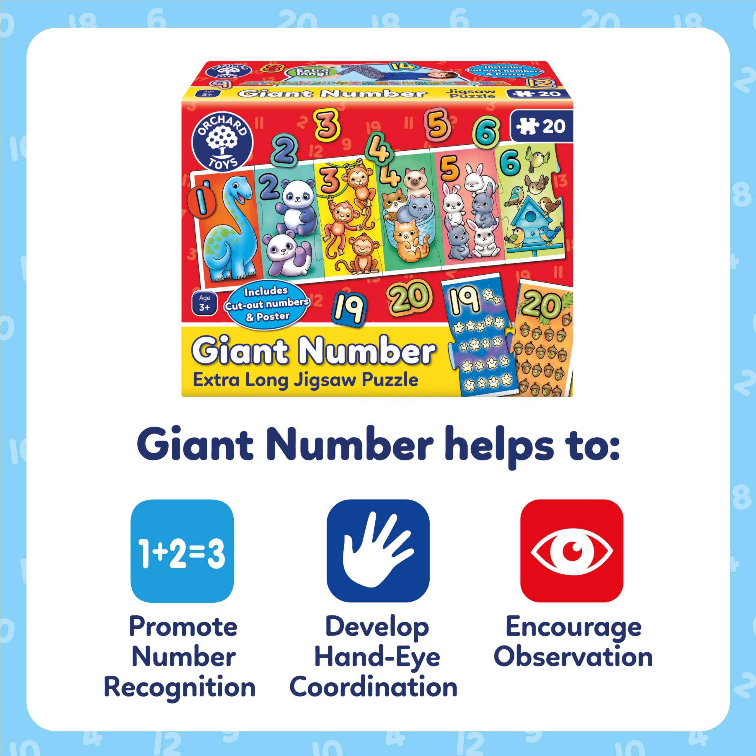 Orchard Toys Giant Number Jigsaw Puzzle - Educational 1-20 Counting Toy for Ages 3+ | 20 Pieces 5