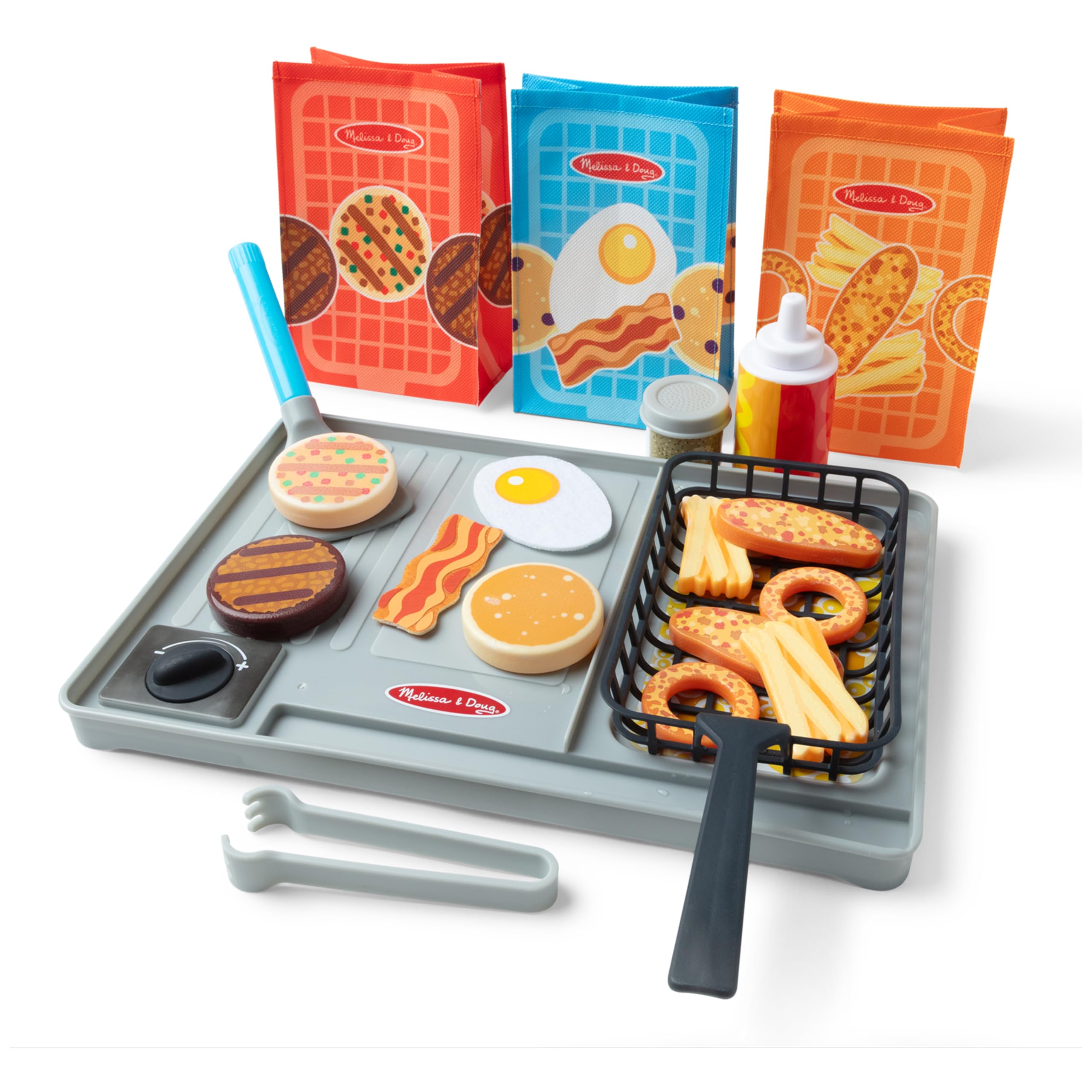 Melissa & Doug Flip & Fry Grill Play Set with Water WOW! Colour Reveal Food | Ages 3+