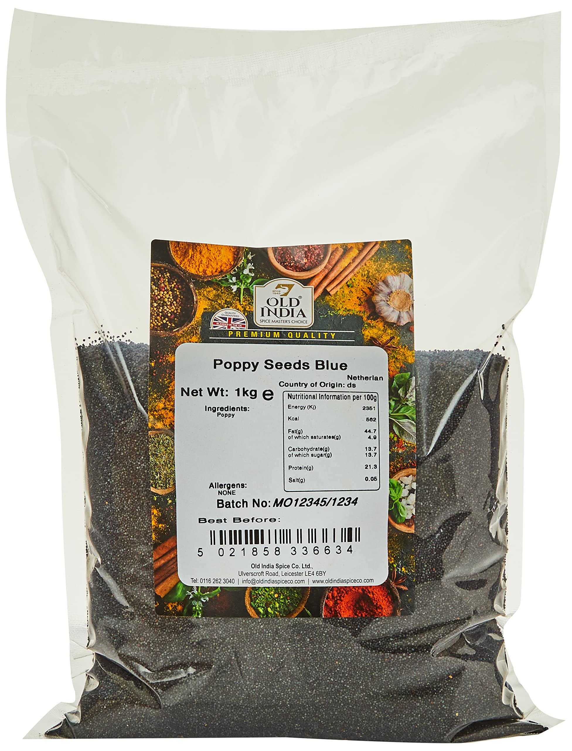 Old India Blue Poppy Seeds - 1 Kg Natural, Additive Free | Up to 2 Year Shelf Life 1