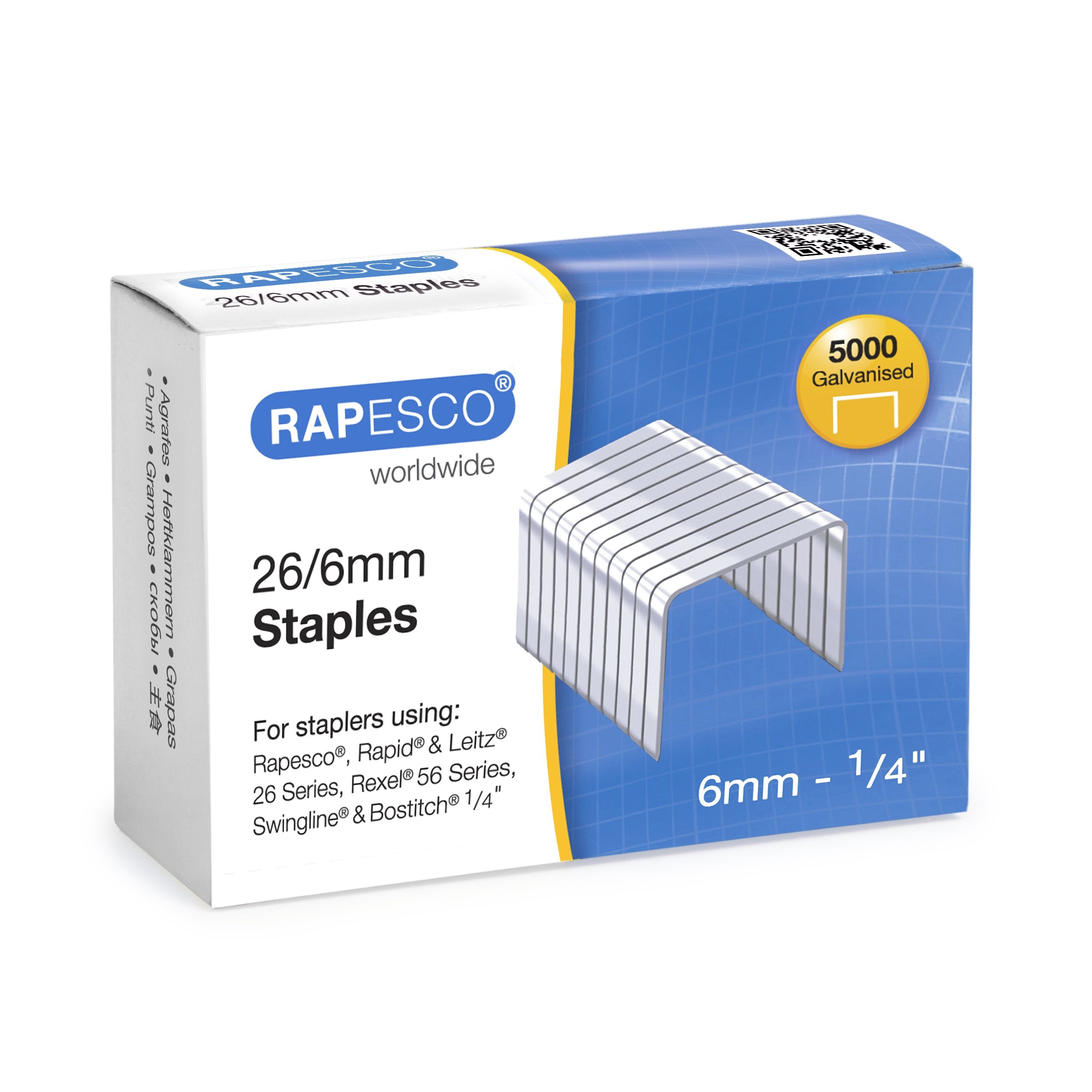 RAPESCO 1472 ECO Sting Ray Desktop Stapler - Half Strip, Black, Includes R4 Remover & 5000 Staples 5
