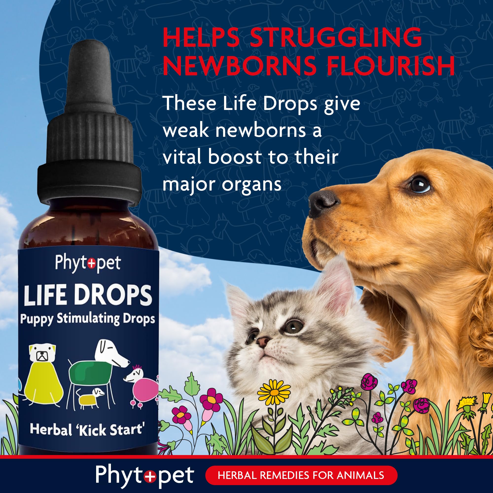 Phytopet Life Drops - Natural Herbal Stimulant for Newborn & Elderly Pets | 10 ml