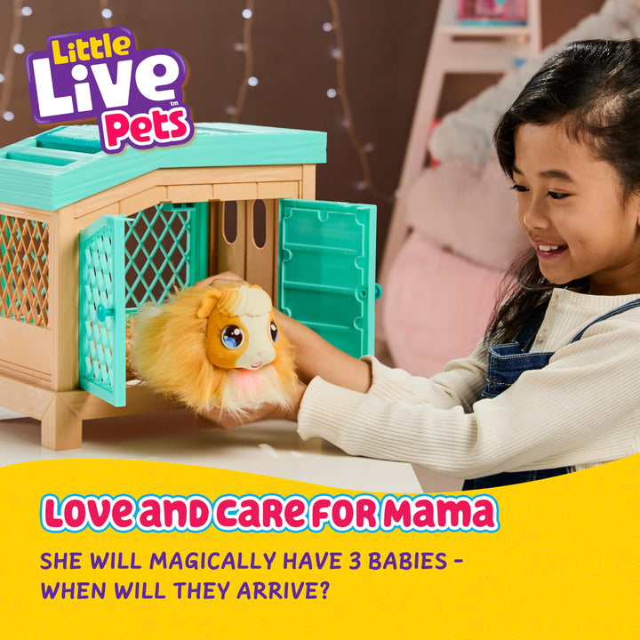 Little Live Pets Mama Surprise Bunny Interactive Playset - Electronic Plush with Hutch for Kids 4-12