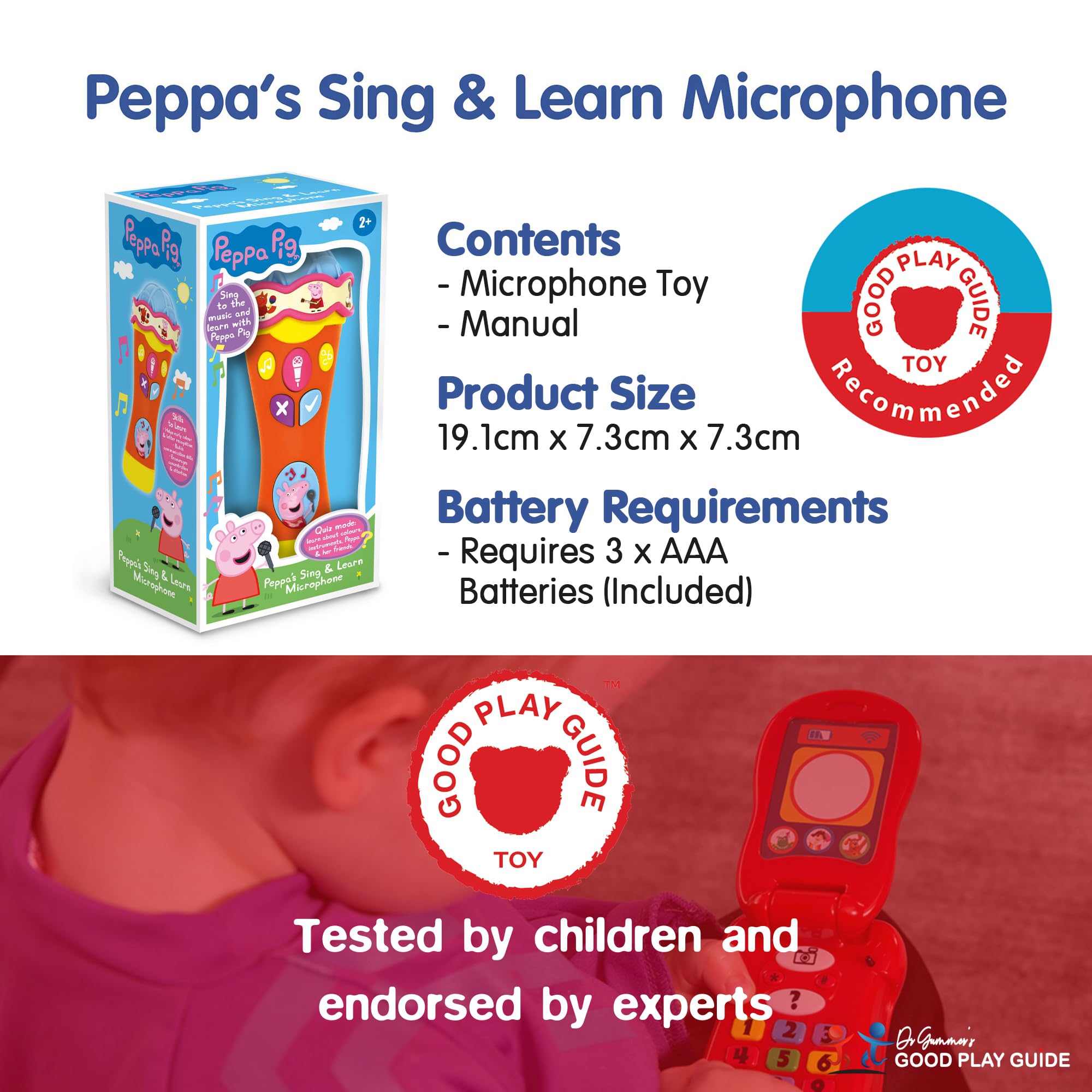 Peppa Pig Singalong & Learn Microphone - Interactive Musical Toy for Toddlers 2-5 Years 11