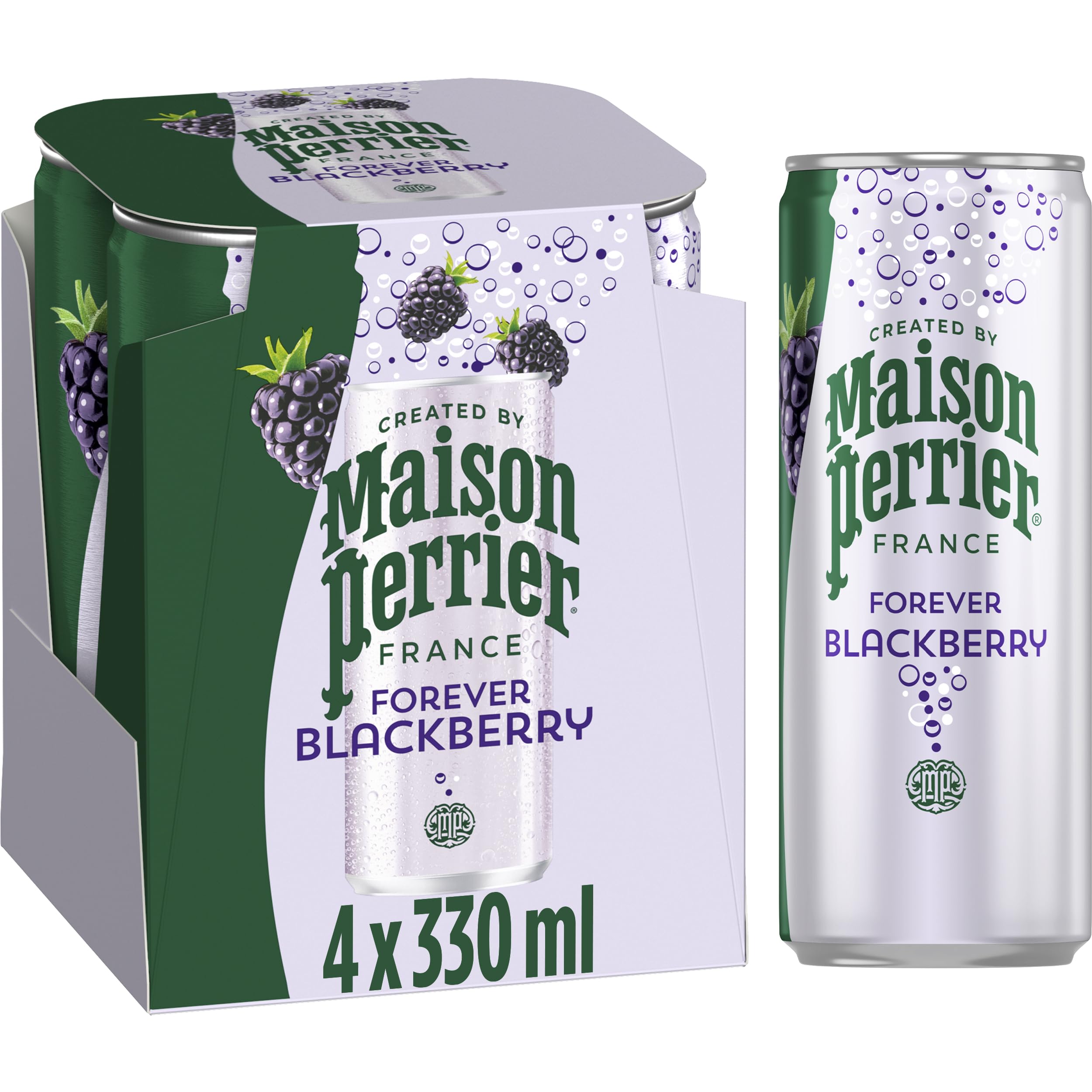 Maison Perrier Blackberry Flavoured Sparkling Water - 4 Cans x 330ml | 0 Calories | Natural Flavours 1