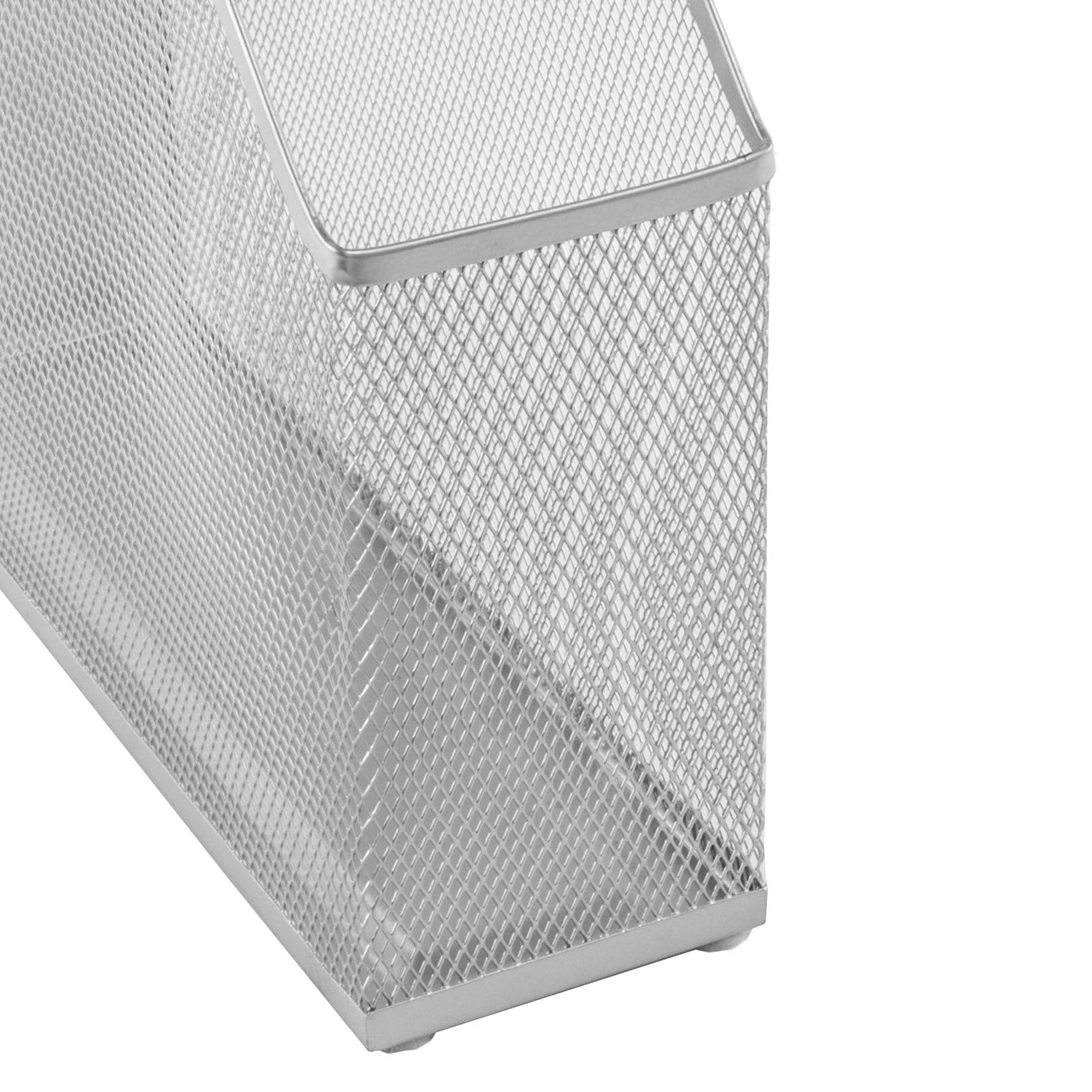 Osco Wiremesh Magazine Rack - High-Density Steel Storage | Silver | Freestanding 5
