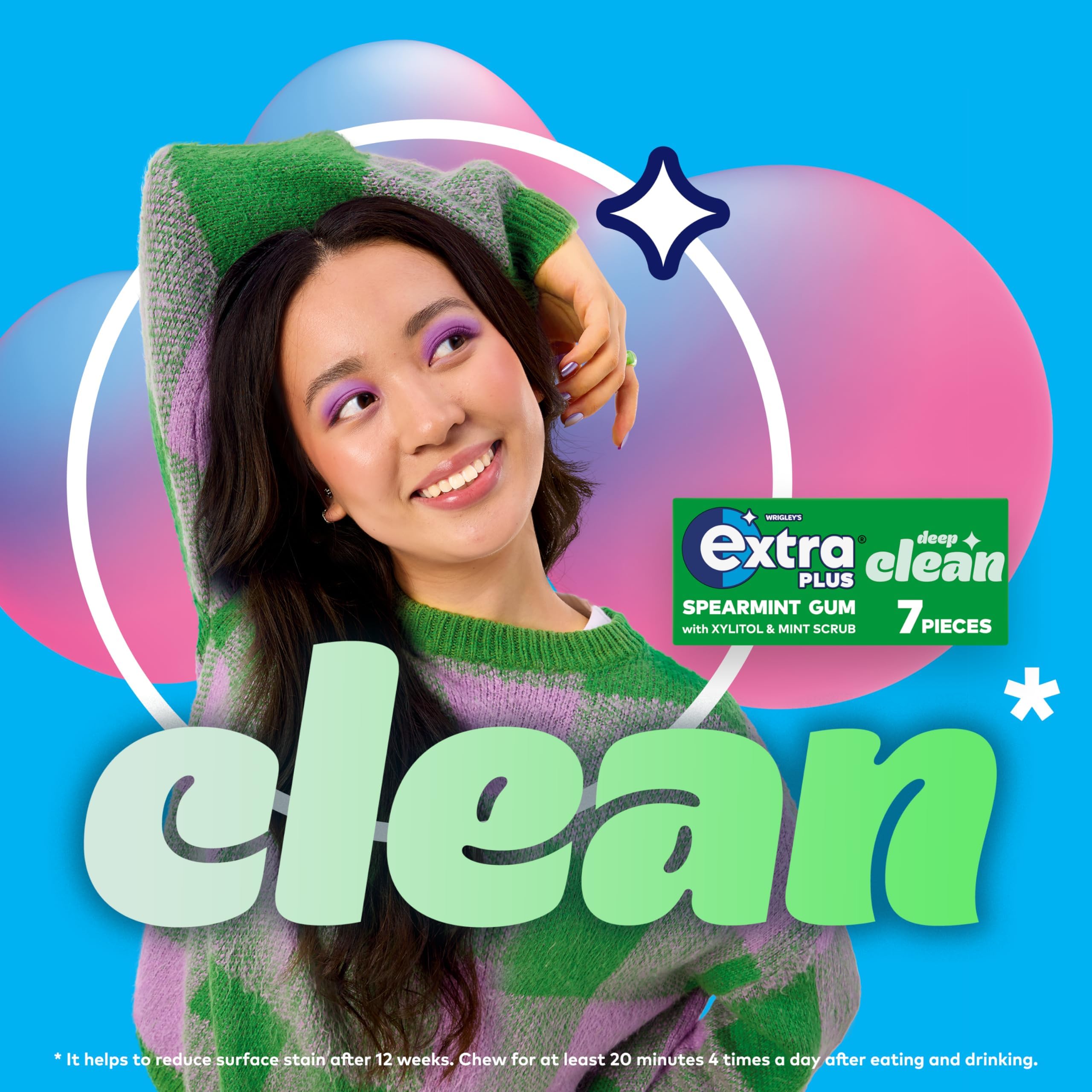 WRIGLEY'S EXTRA Deep Clean Mint Scrub Sugar Free Chewing Gum - Bulk Case 16 Packs (112 Pieces Total) 4