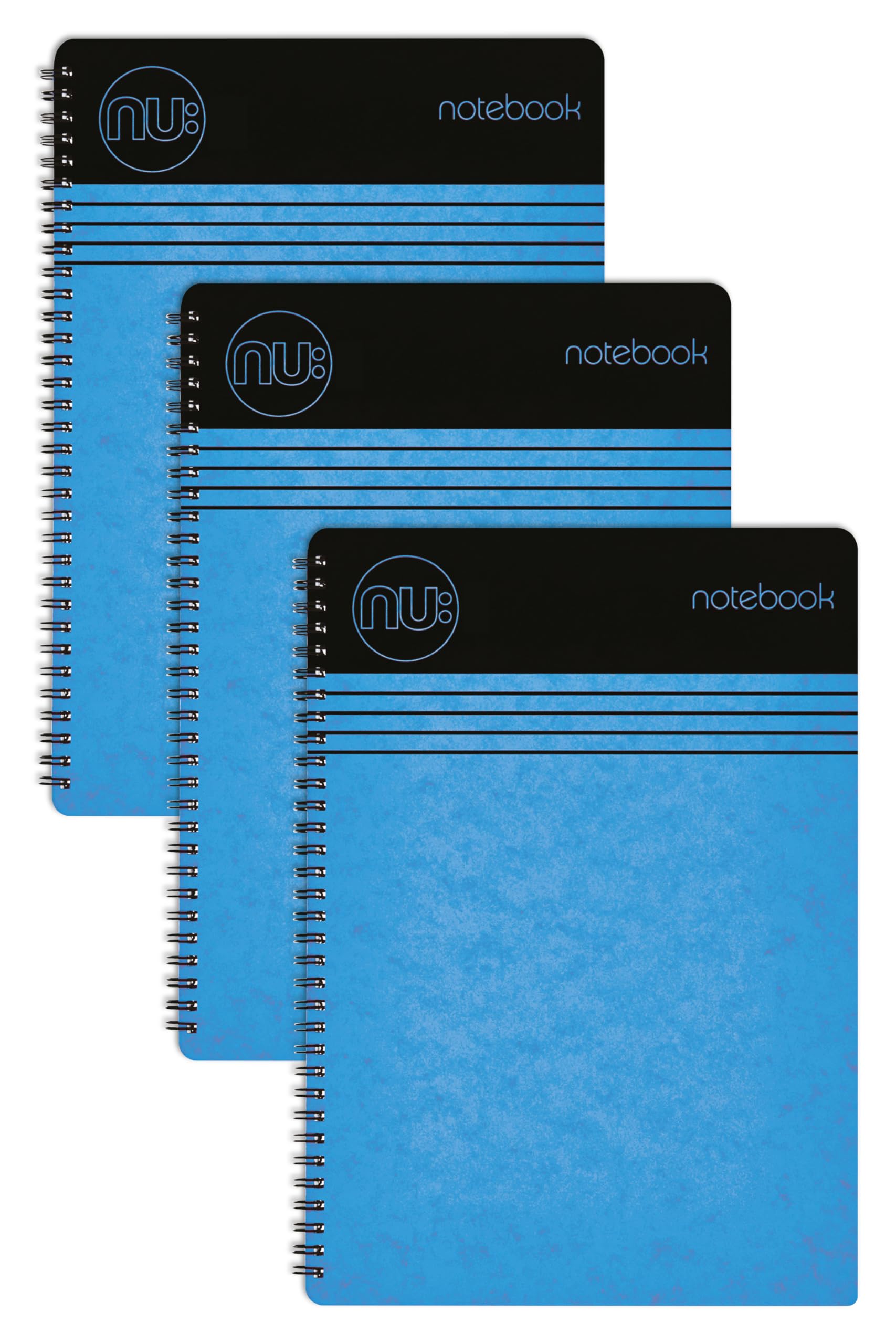 nu: Craze Cloud A5 Wirebound Notebook - Blue, Ruled, 80gsm FSC Paper, 3 Pack