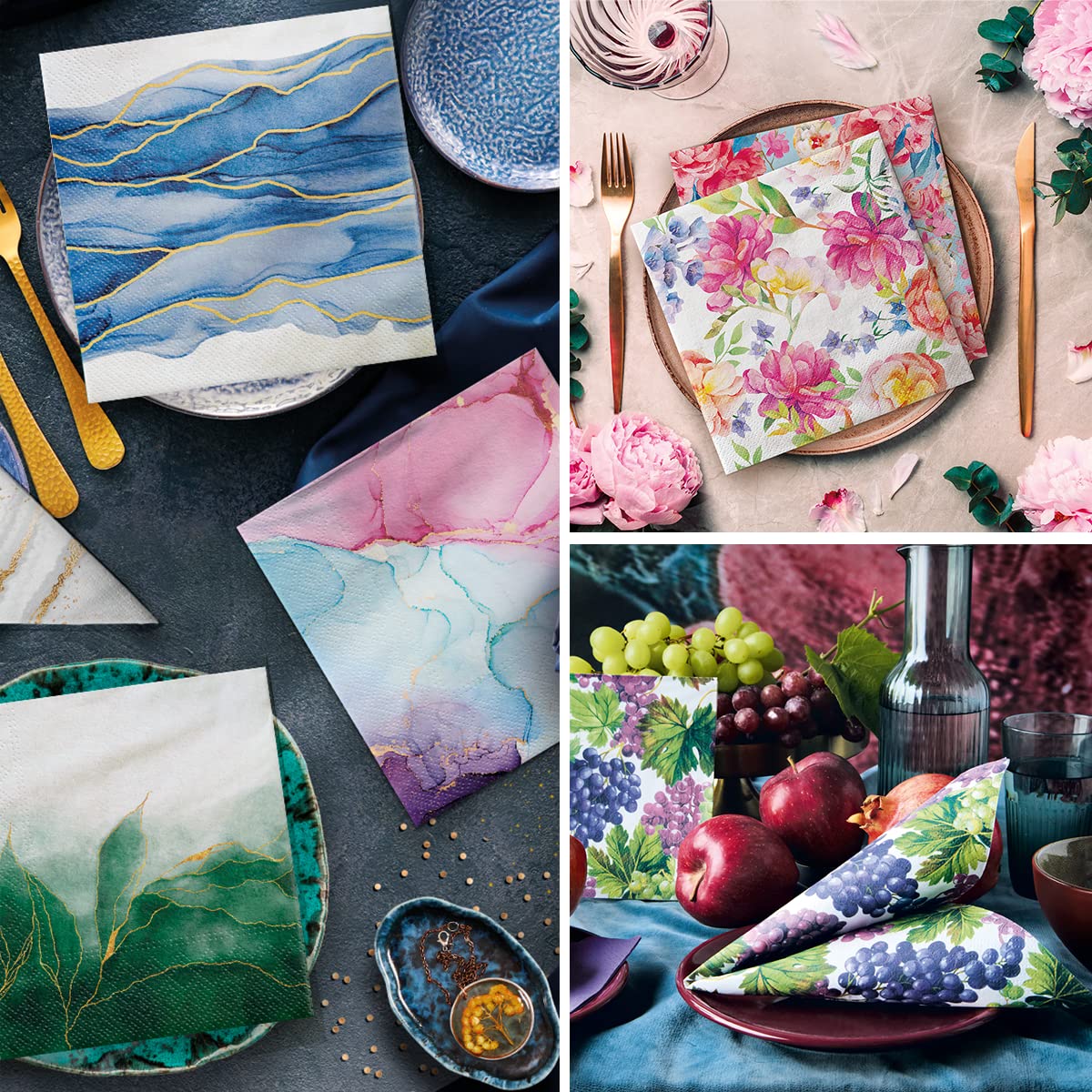 PAW Decor Collection 3-Ply Napkins - Wild Flowers Design | 33 x 33 cm | 20 Pieces 7