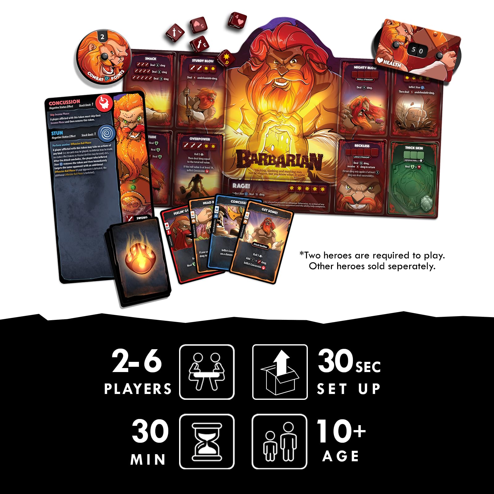 Dice Throne Barbarian Hero Pack - Fast Paced Combat for 2-4 Players | Ages 8+ | 90-120 Min Playtime 2