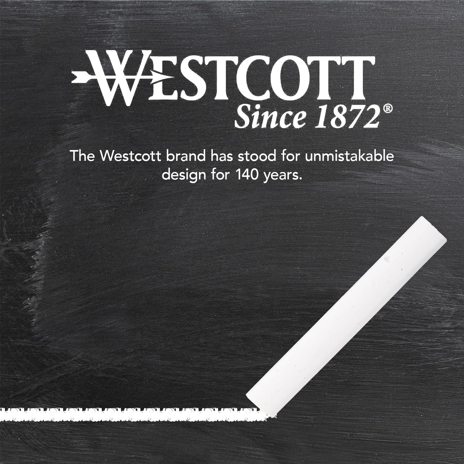 Westcott White Chalk - 100 Count Value Pack | Low Dust | Washable | 1.2cm Diameter 6