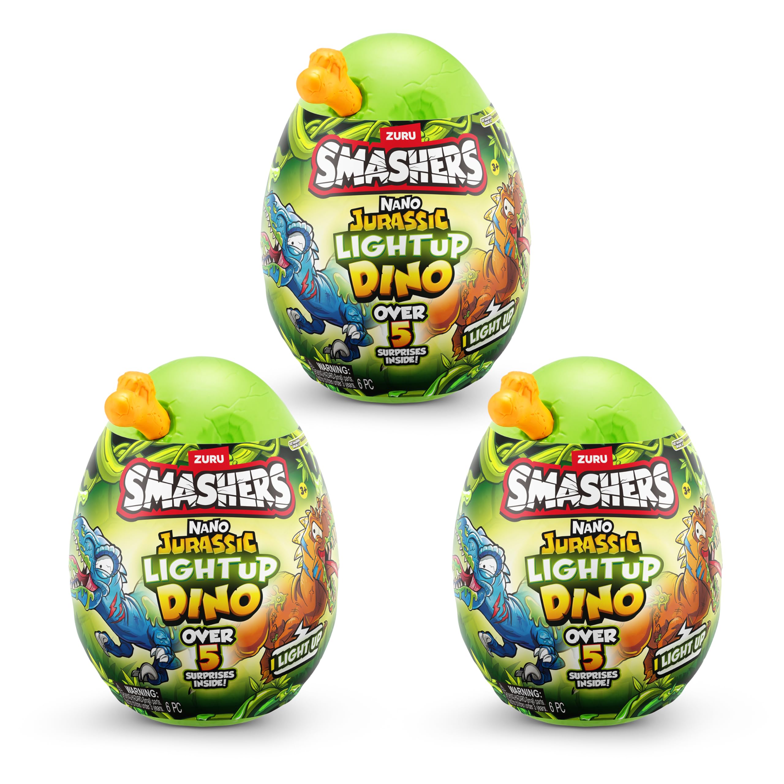 Smashers Nano Jurassic Light Up Dino by ZURU - Glow in the Dark Collectible Dinosaur Toys for Kids 8