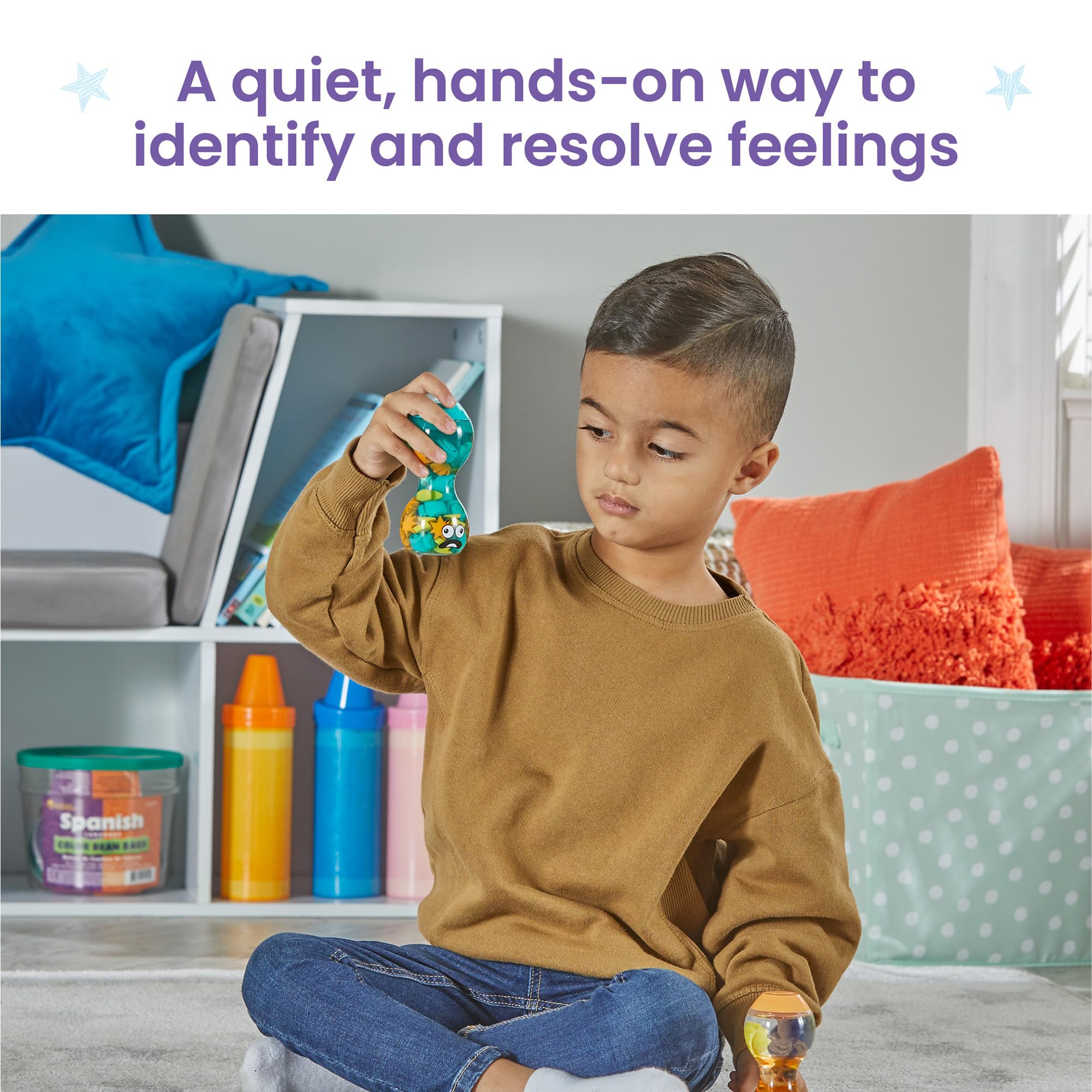 Learning Resources Express Your Feelings Sensory Bottles - Calm & Overwhelmed, Ages 3-7 12