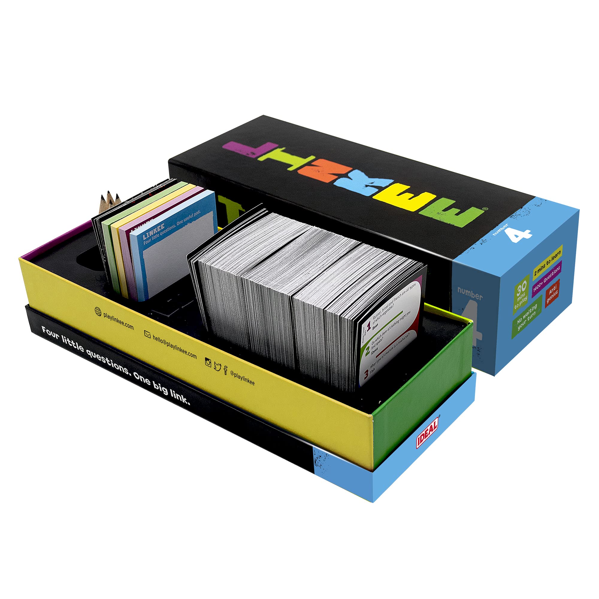 Ideal Linkee 4 Card Game - Shouty-Outy Family Trivia Party Game for 2-30 Players 3