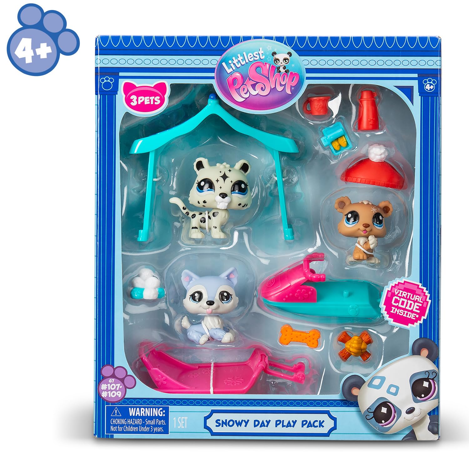 Littlest Pet Shop Snowy Day Play Pack - 3 Animals & 6 Accessories - Ages 4+ 7