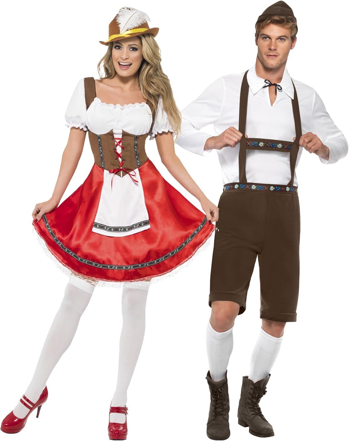 Smiffys Bavarian Man Costume with Lederhosen Shorts, Braces, Top and Hat - Adult Fancy Dress (Model SM30286L, Size L) 6
