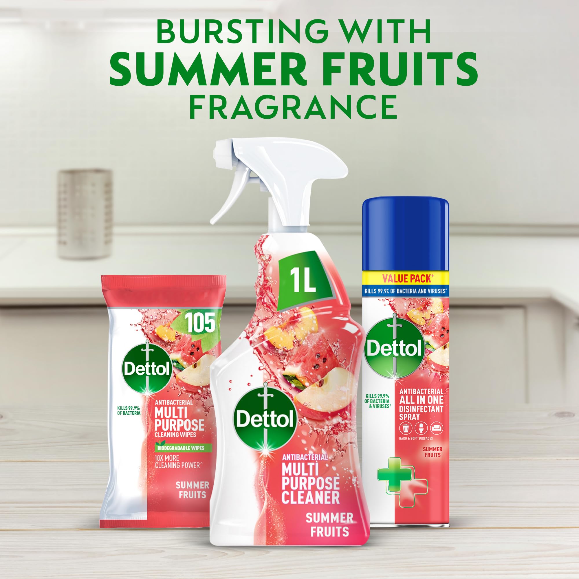 Dettol Antibacterial Cleaning Spray Summer Fruits - Kills 99.9% Bacteria | 1L Liquid 5